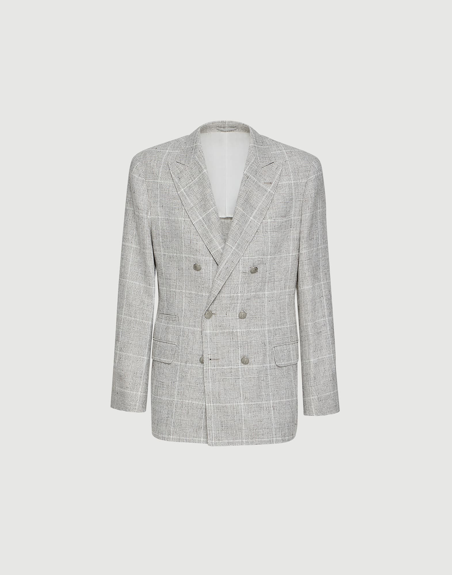 1041-linen-prince-of-wales-one-and-a-half-breasted-deconstructed-blazer-with-metal-buttons-6.jpg Linen Prince of Wales one-and-a-half breasted deconstructed blazer with metal buttons