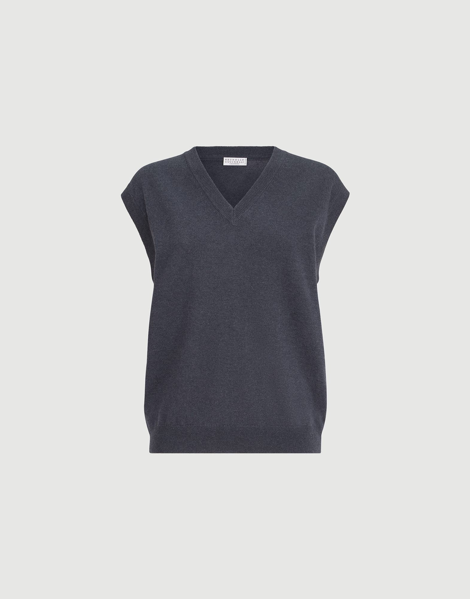 Cashmere sweater vest with monili