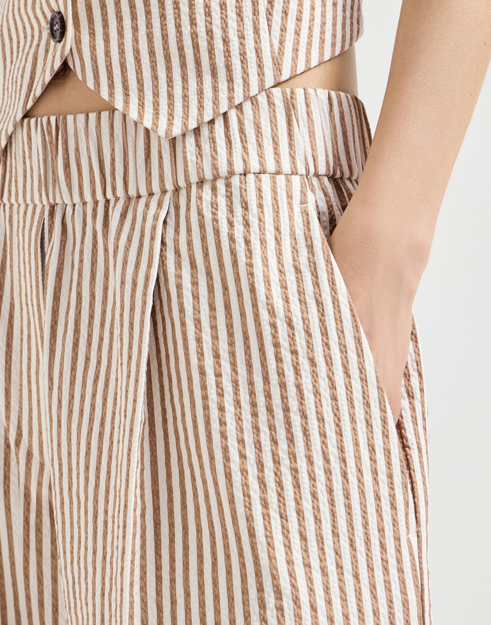 1145-techno-cotton-striped-seersucker-baggy-track-trousers-with-monili-3.jpg Techno cotton striped seersucker baggy track trousers with monili