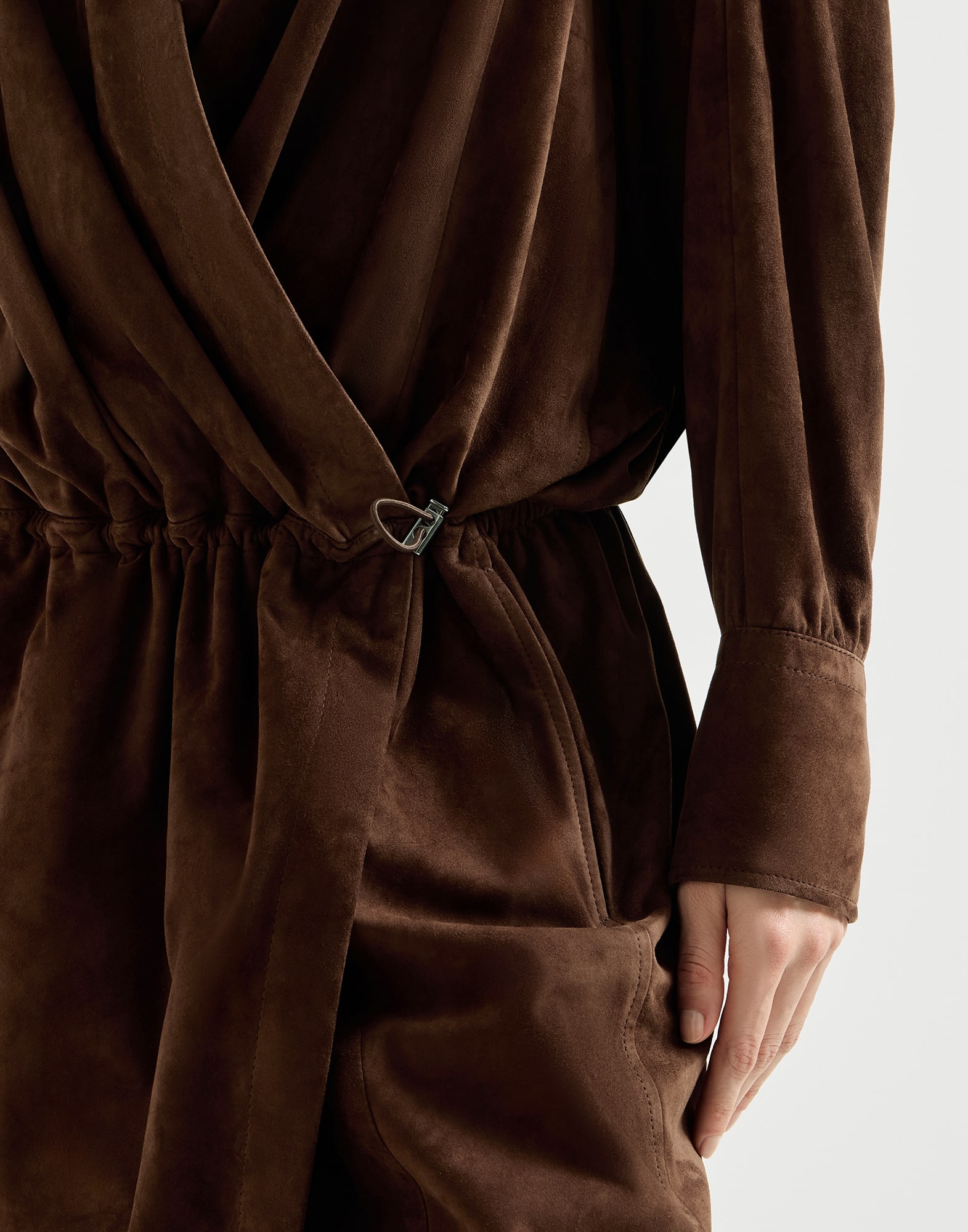 Suede shirt dress