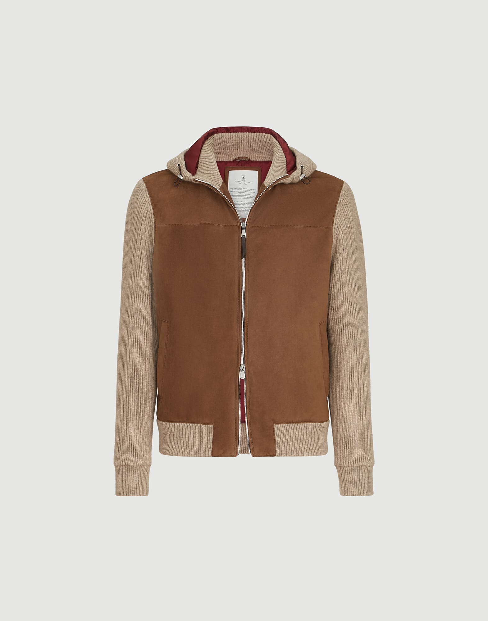 1262-bomber-en-piel-de-ante-y-punto-de-cachemir-con-capucha-y-relleno-de-thermore-6.jpg Bomber en piel de ante y punto de cachemir con capucha y relleno de Thermore®