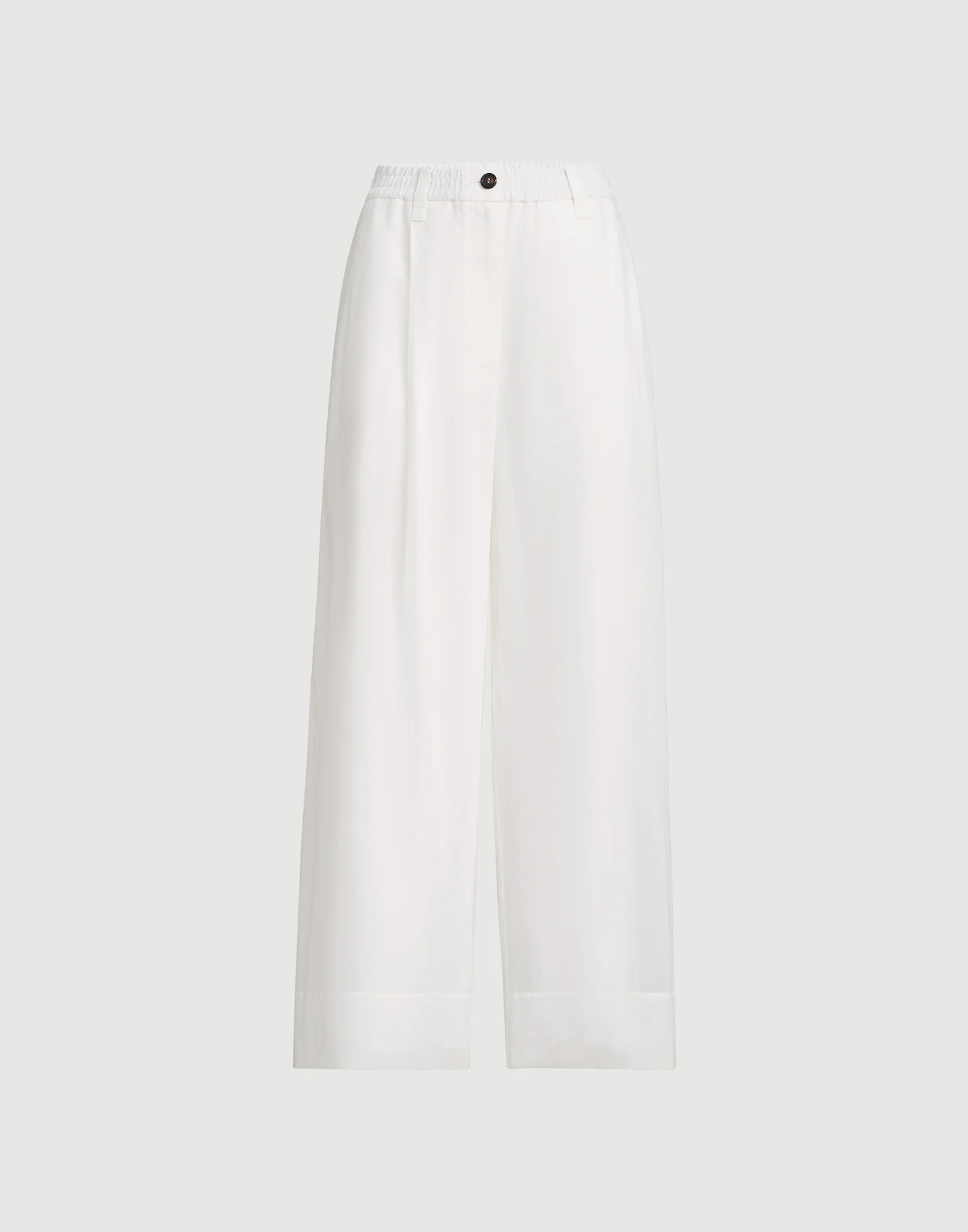 Pantalón Boxy Pleated en organza de algodón con Monile