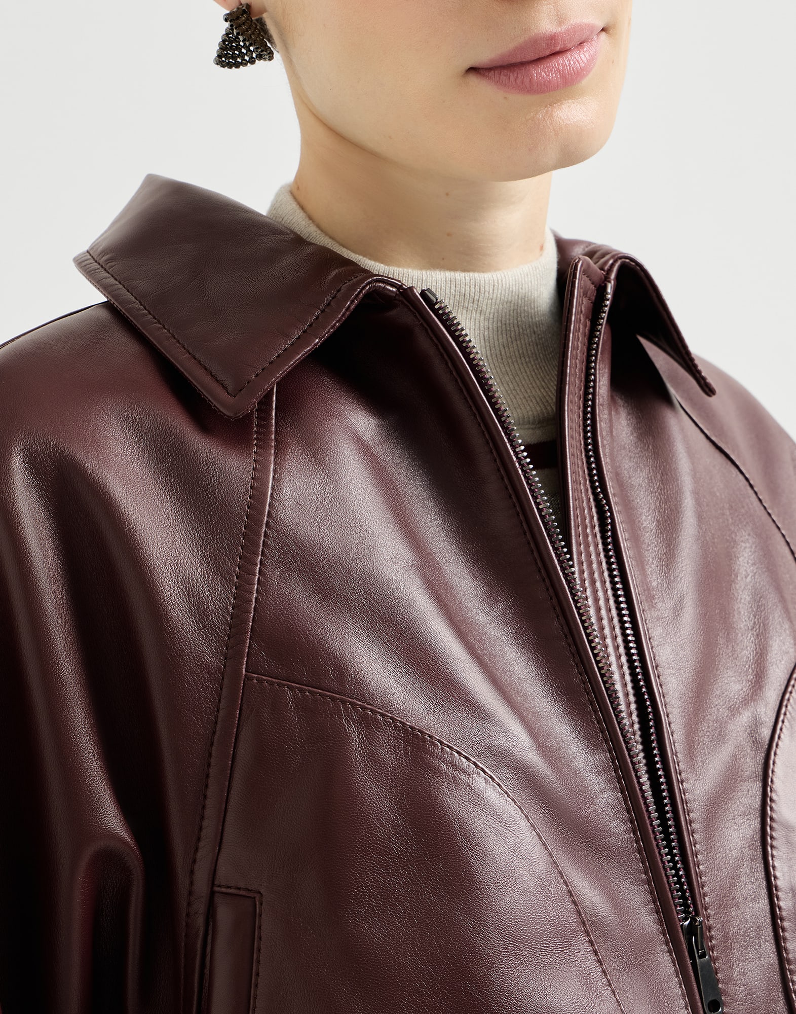 Chaqueta de napa con cordón y Monile
