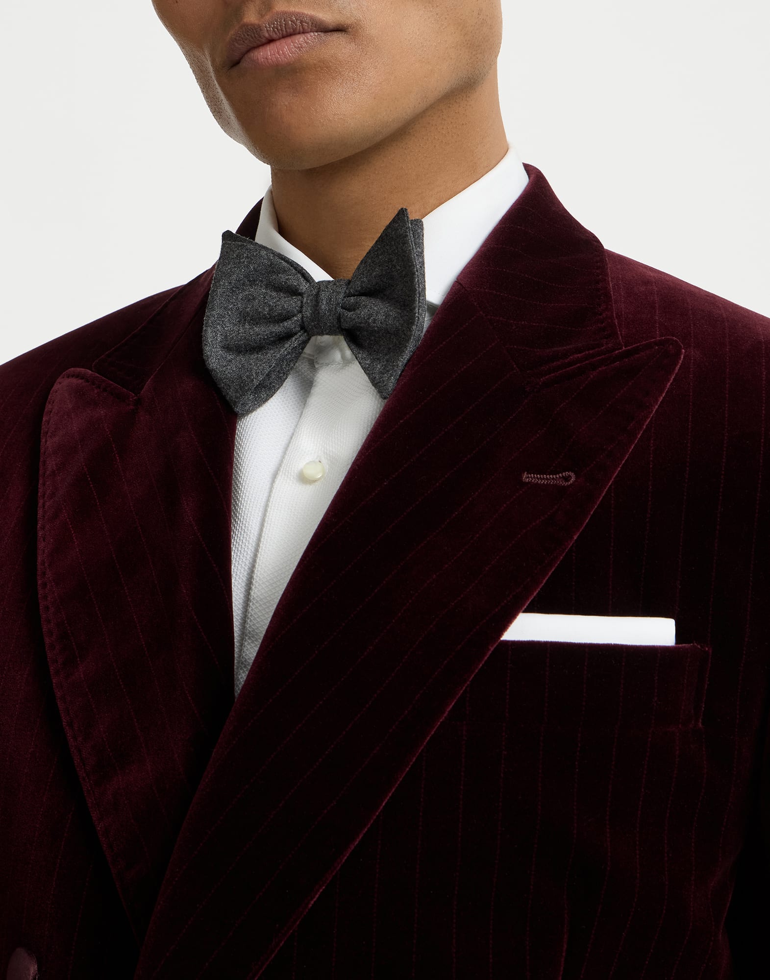 Cashmere and silk lightweight flannel bow tie