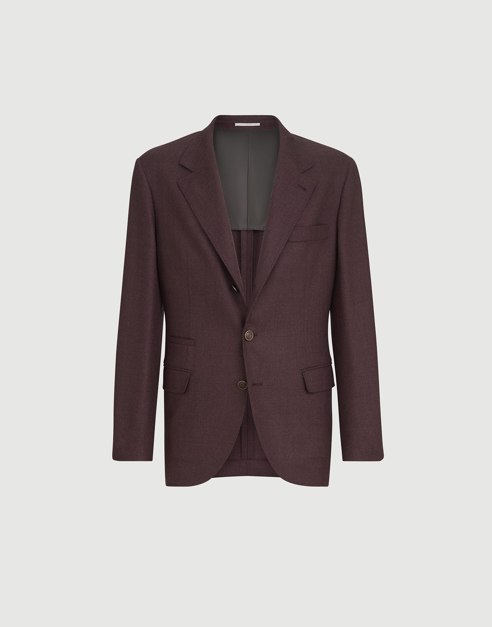 Mouliné virgin wool twill deconstructed blazer