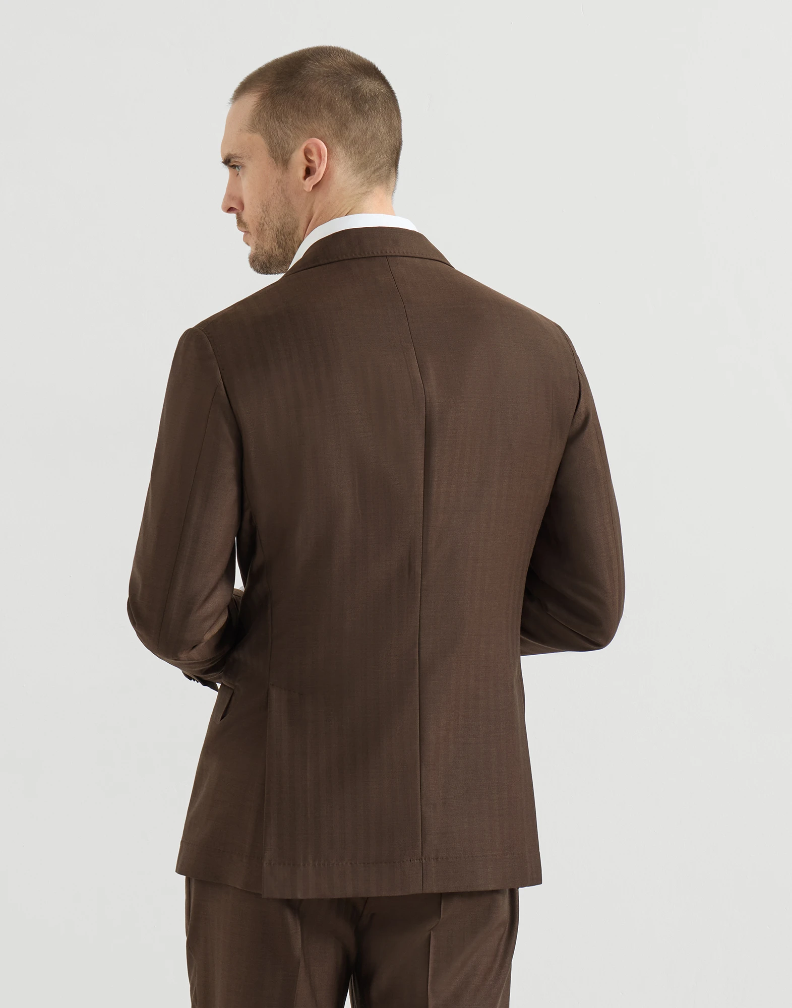 Virgin wool and cashmere one-and-a-half breasted deconstructed blazer