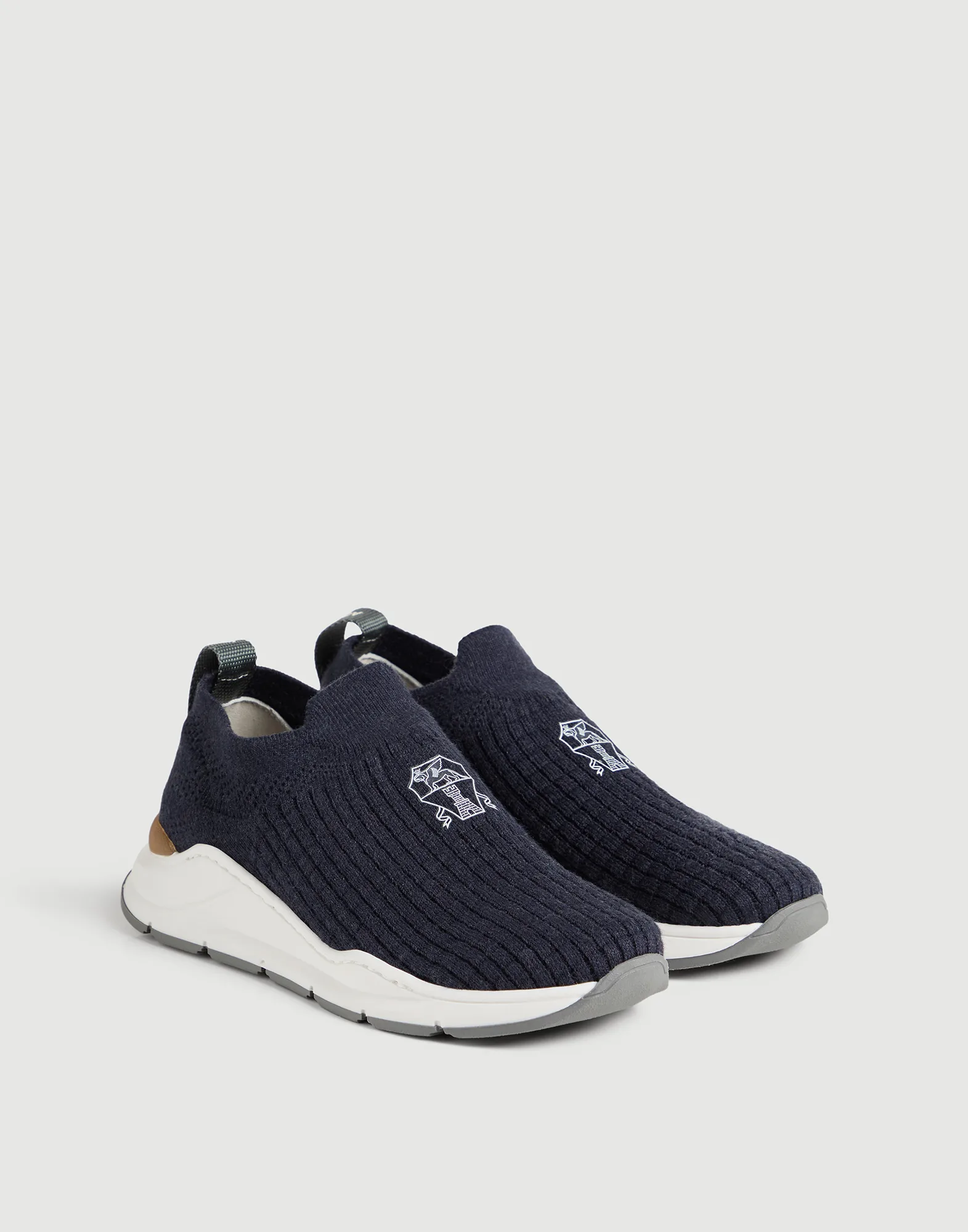 Techno cotton slip-on runners with embroidered logo