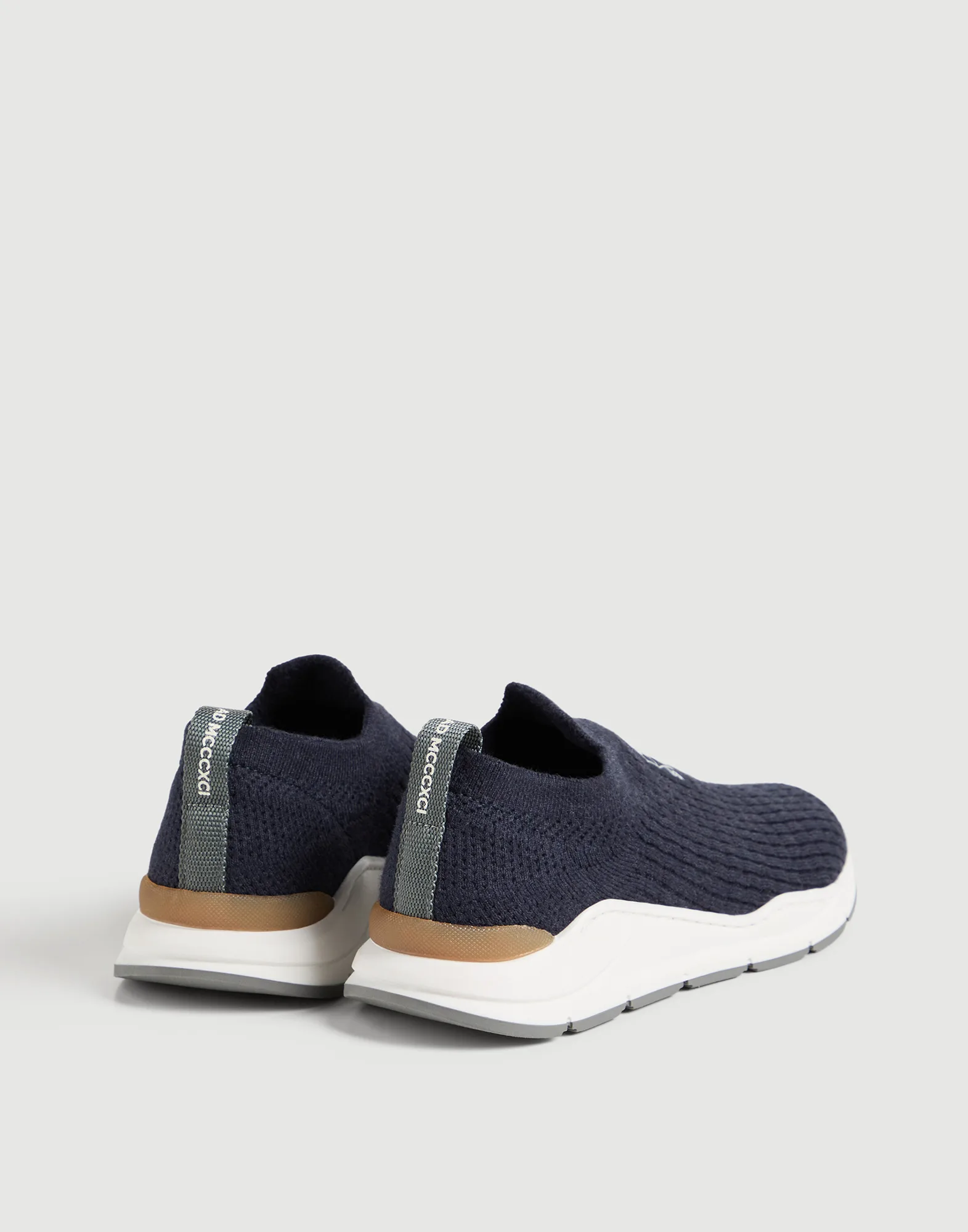 Techno cotton slip-on runners with embroidered logo