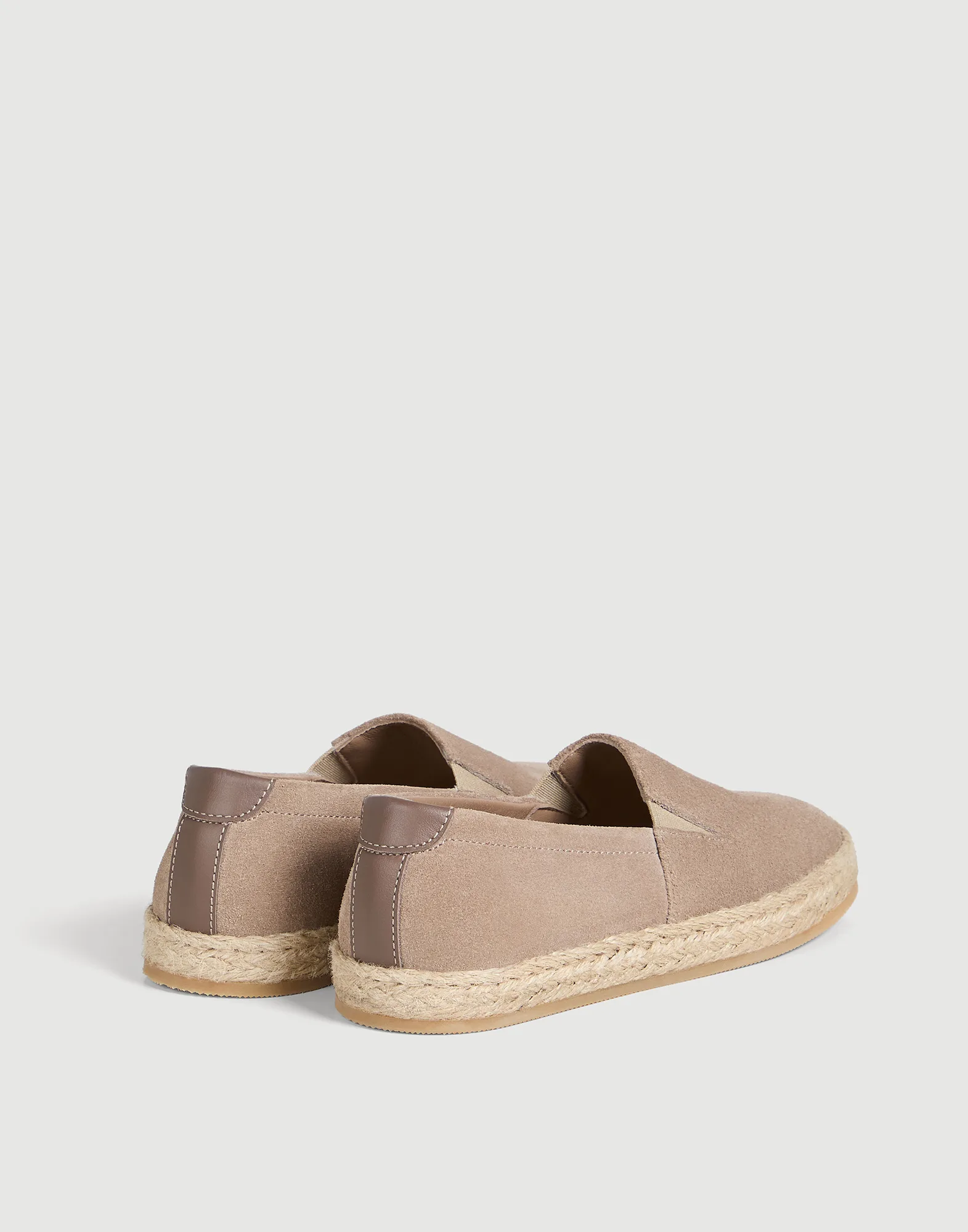 Suede slip-ons with rope insert
