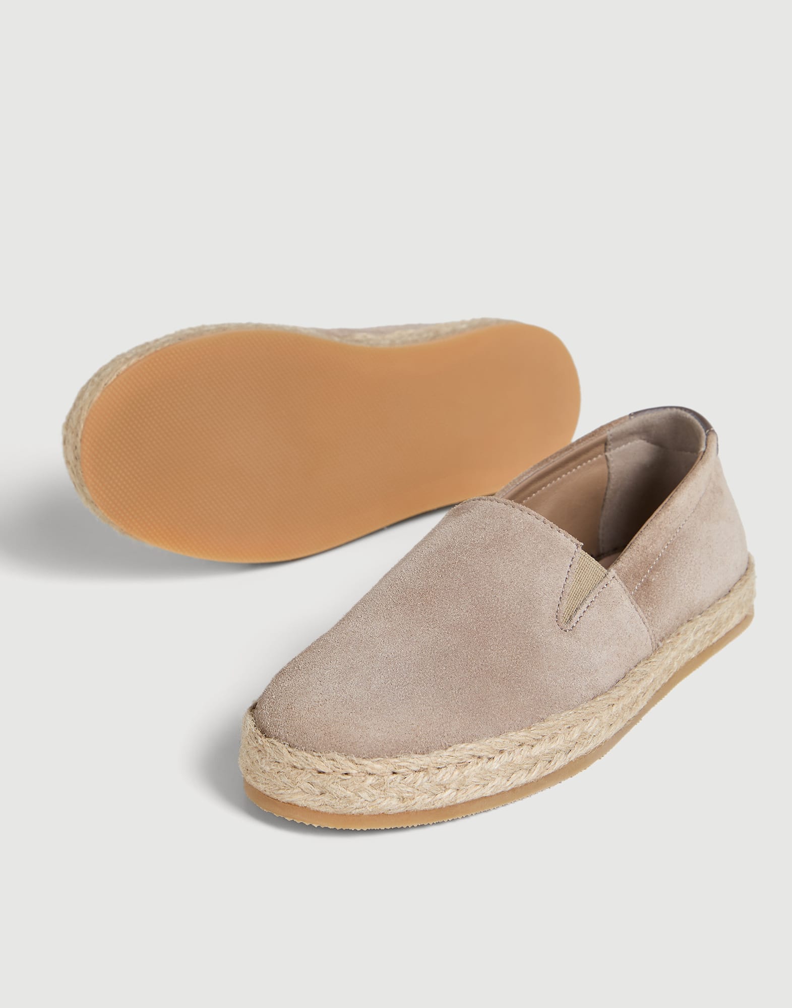 Suede slip-ons with rope insert