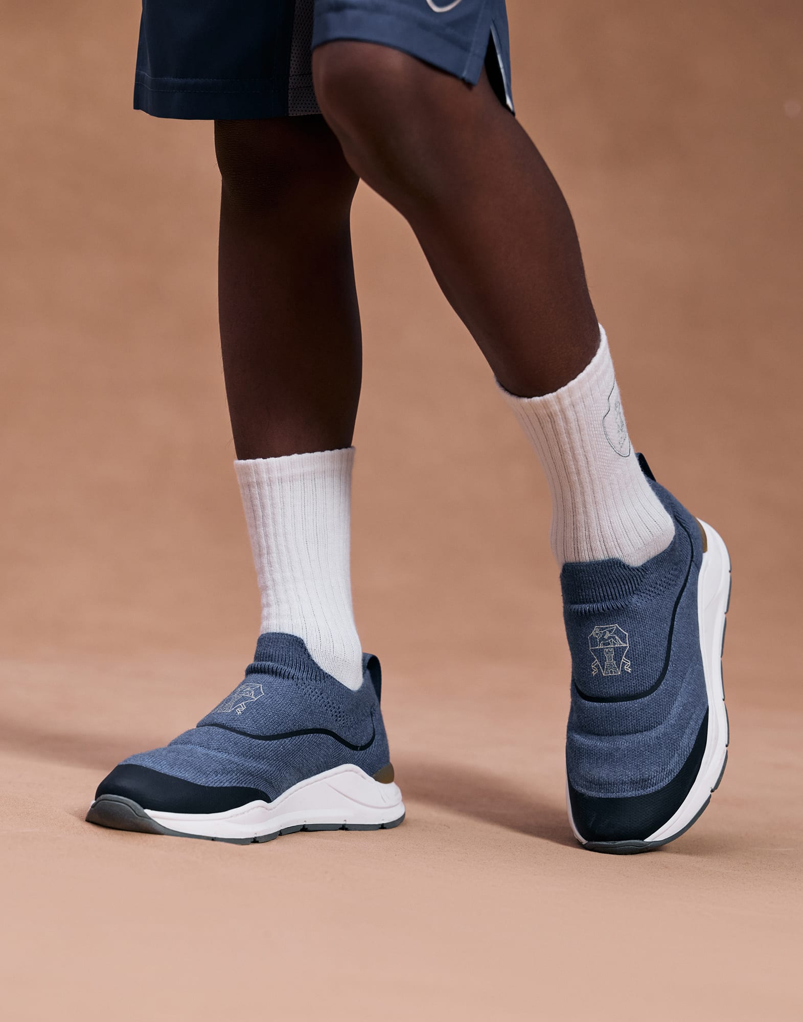 1759-cotton-knit-slip-on-runners-with-heat-bonded-details-and-logo-4.jpg Cotton knit slip-on runners with heat-bonded details and logo
