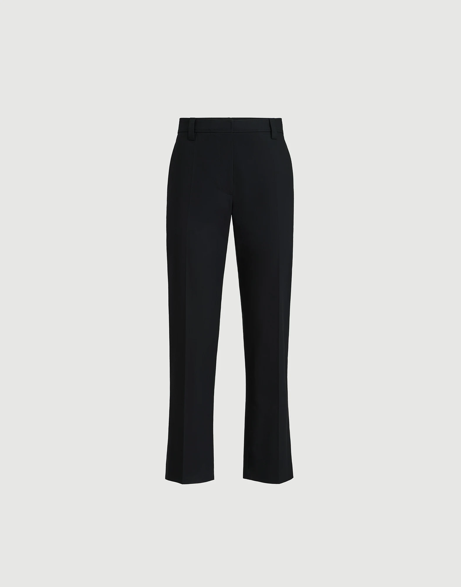 Pantalón Cigarette en sarga de algodón torcido elástico con Monile