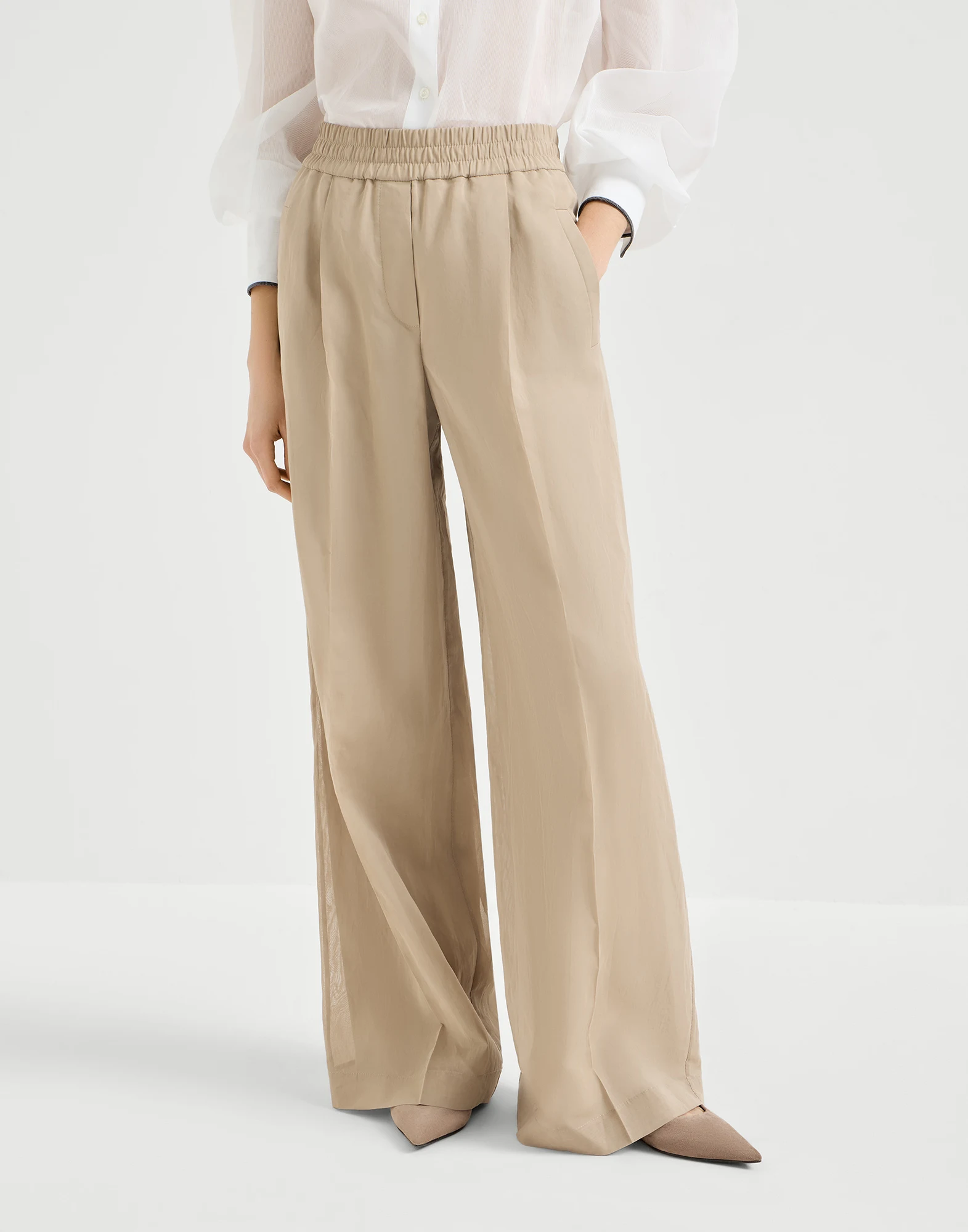 Pantalón Loose Track en organza de algodón
