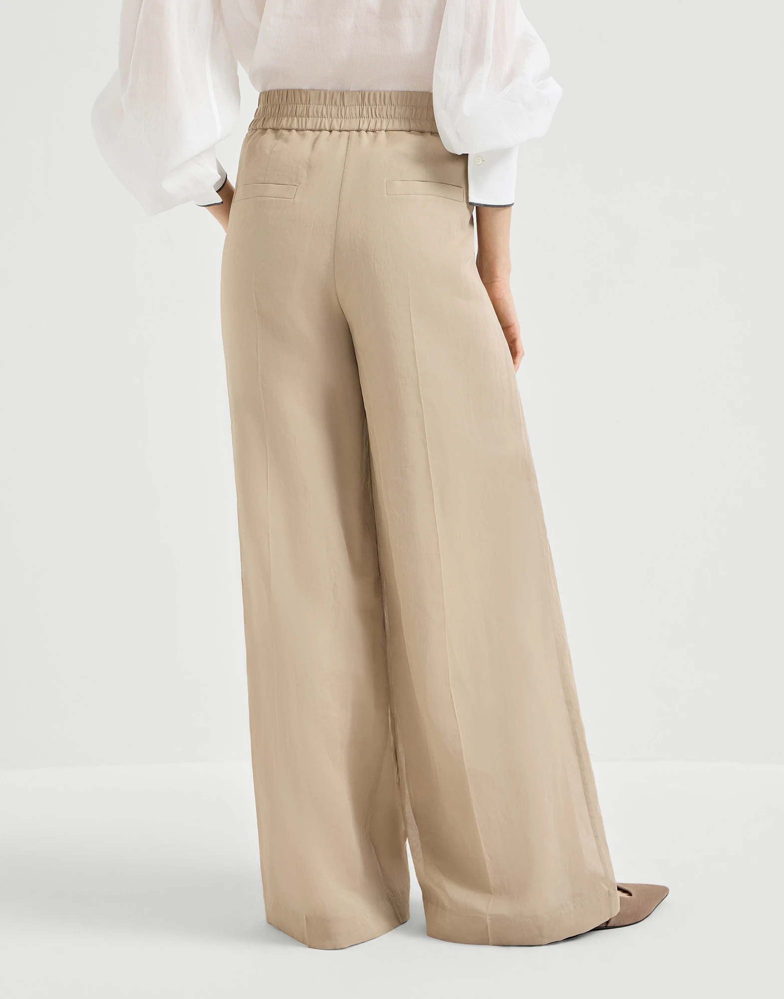 Cotton organza loose track trousers