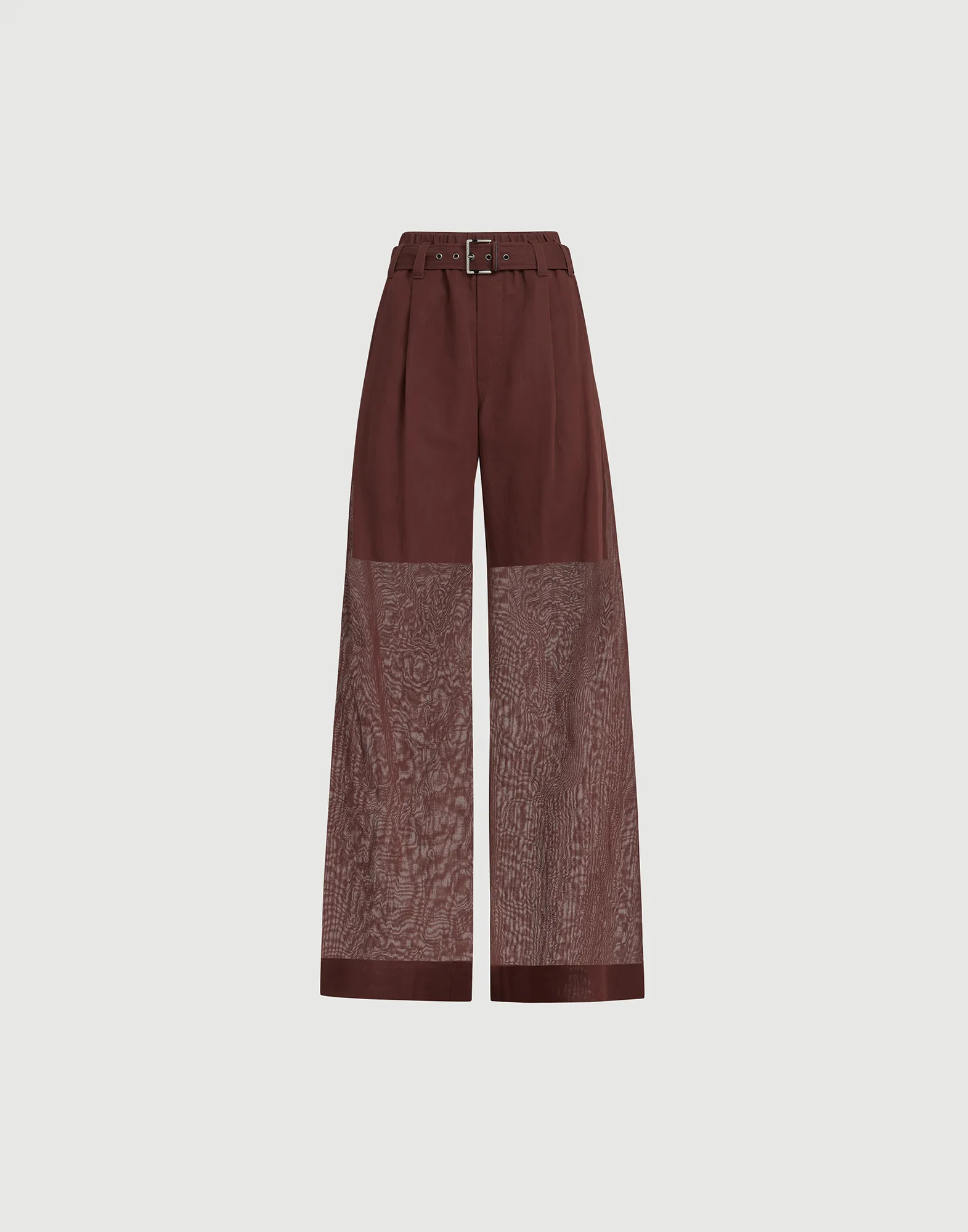 Pantalón Loose en organza de algodón con Monile