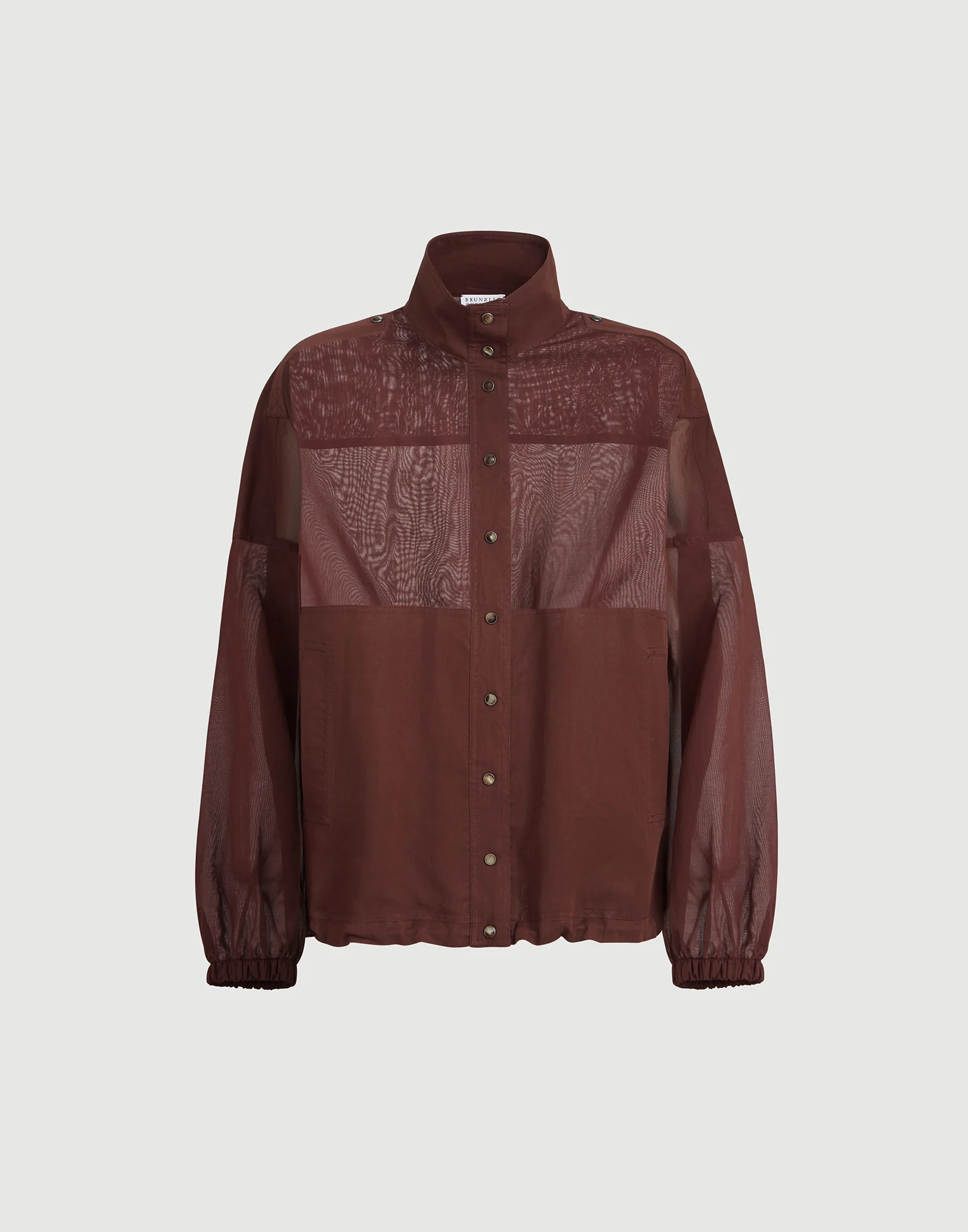 Cotton organza outerwear jacket with monili