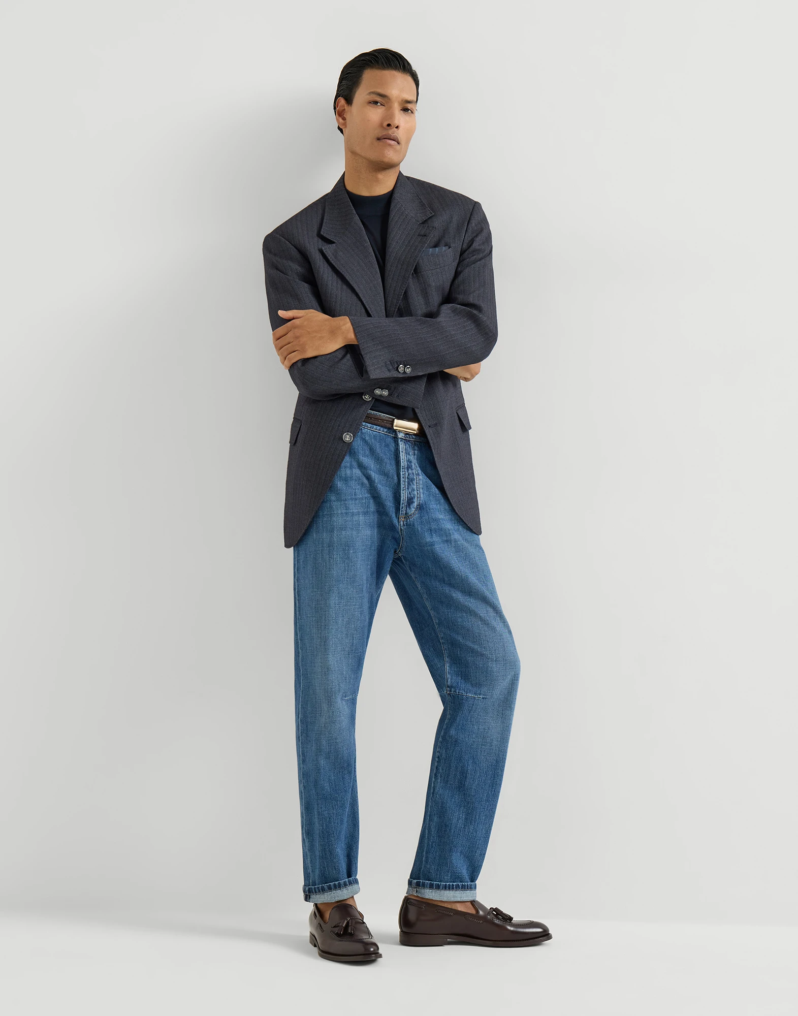 Pantalón cinco bolsillos en denim ligero