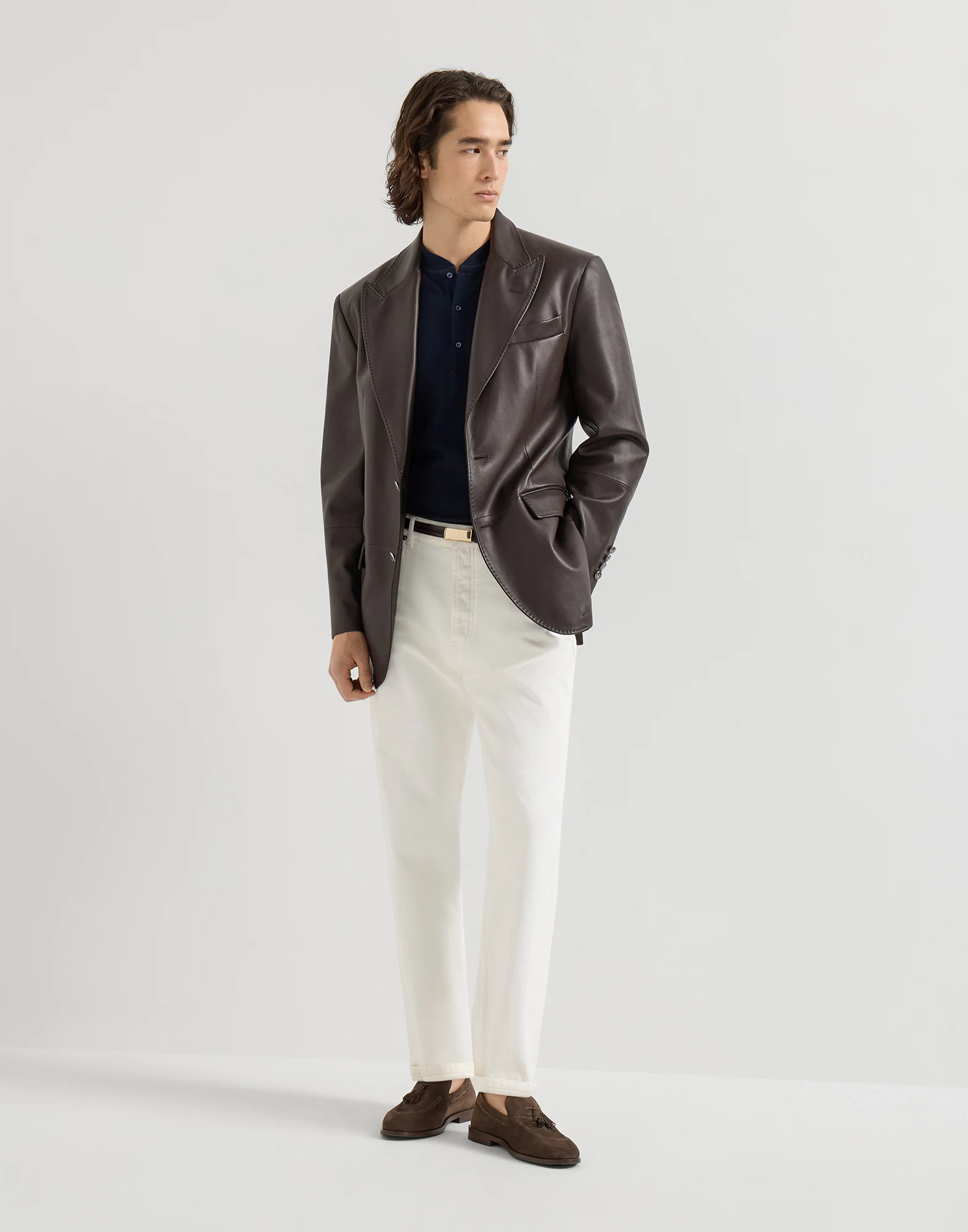 Pantalón de cinco bolsillos y corte Iconic en denim teñido en prenda