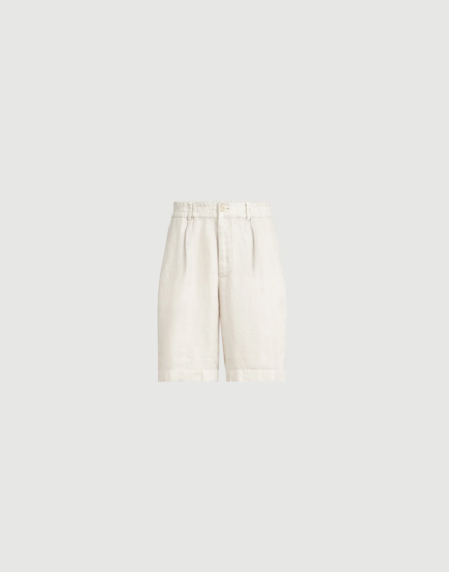 Bermudas en gabardina de lino teñido en prenda
