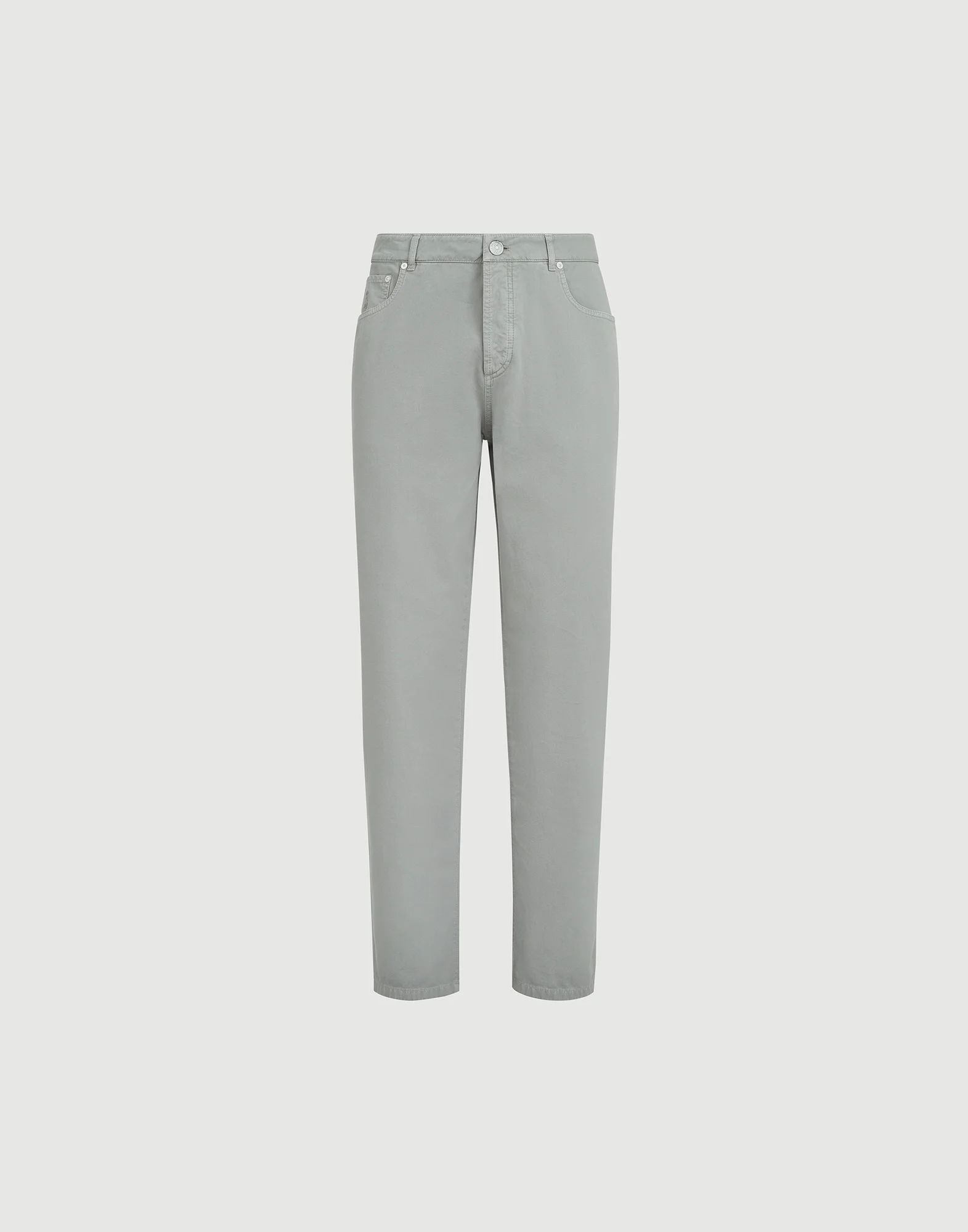 Garment-dyed five-pocket trousers in twisted cotton gabardine