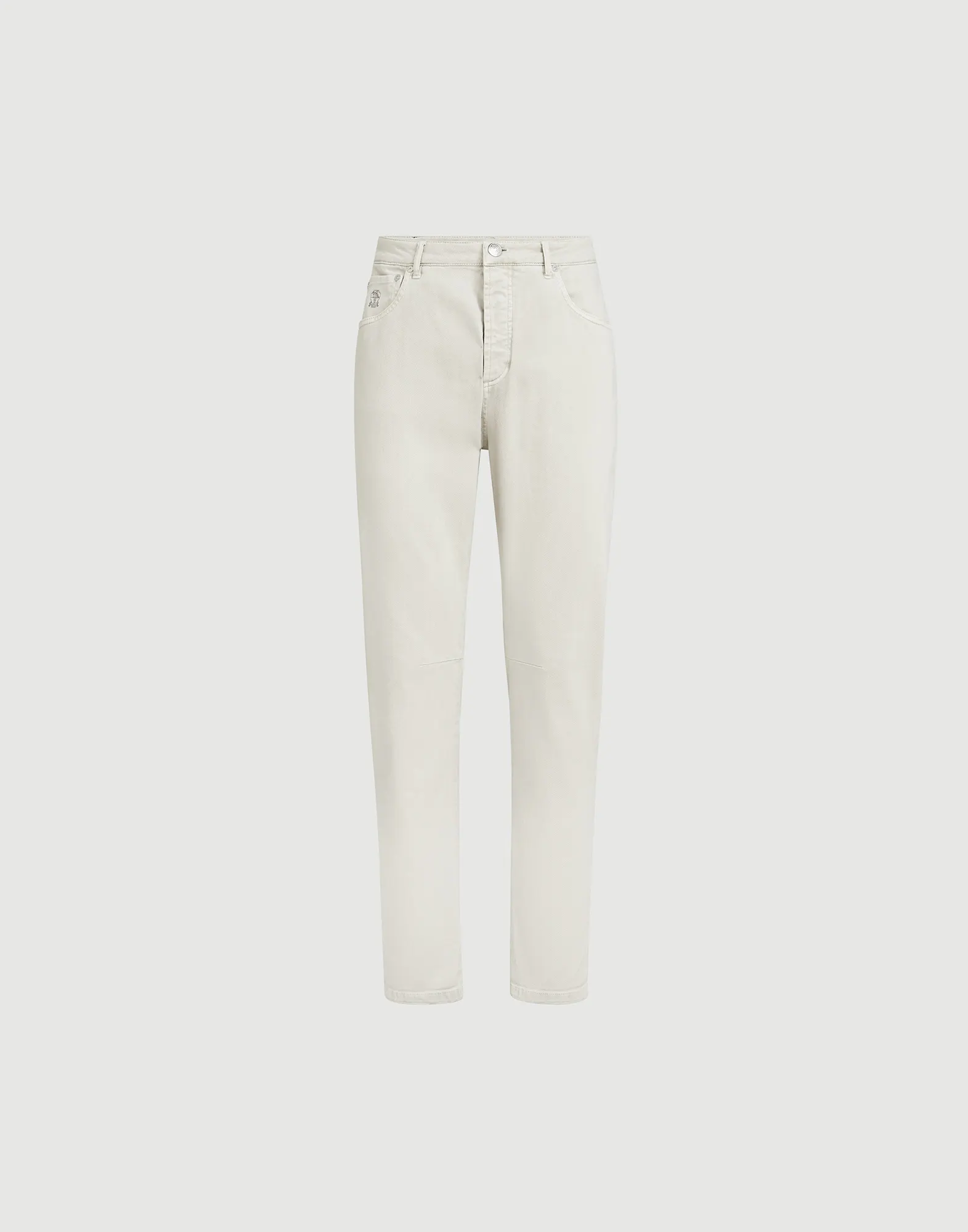 Garment-dyed five-pocket trousers in comfort denim