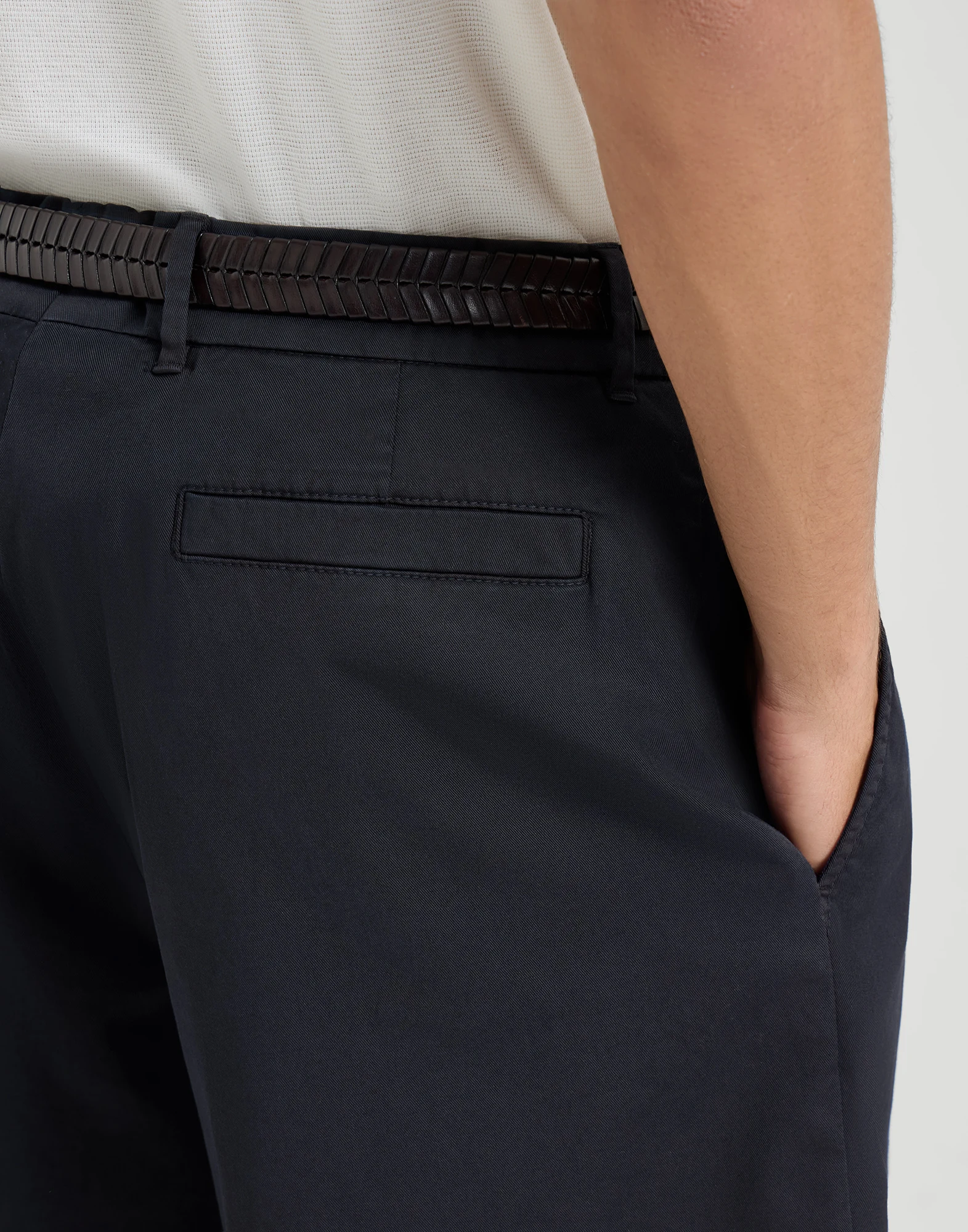 Garment-dyed Bermuda shorts in American Pima cotton comfort gabardine