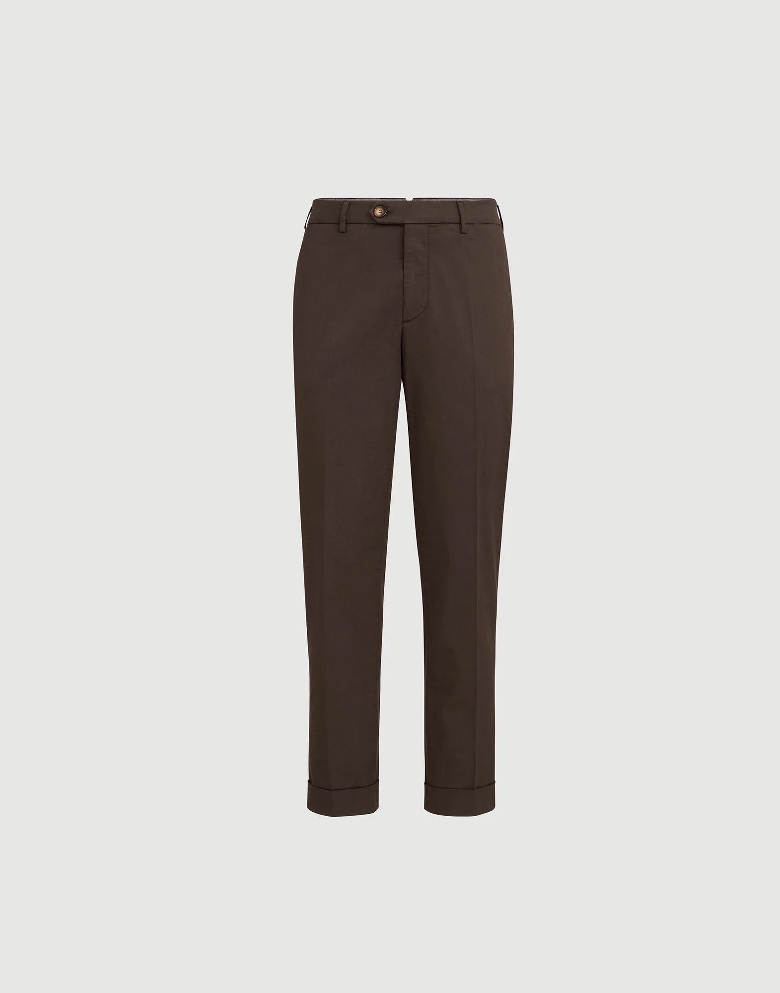 Pantalón con corte italiano de gabardina de algodón American Pima confort teñido en prenda