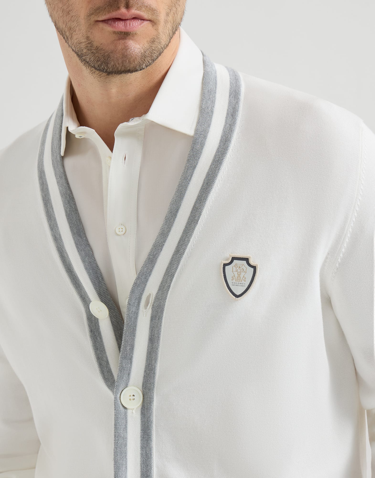Cotton cardigan with logo