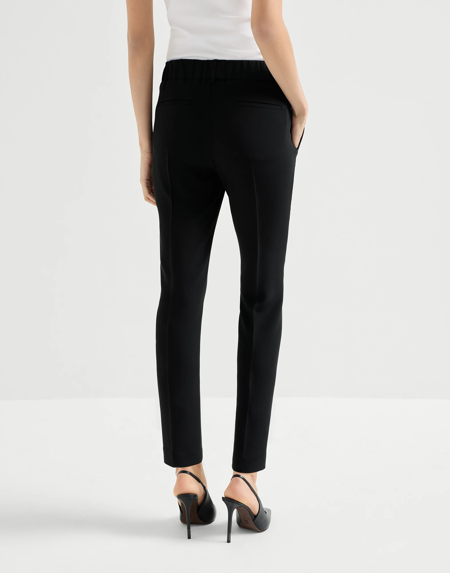 Pantalón Tailored Jogger de crepé cady de seda y acetato