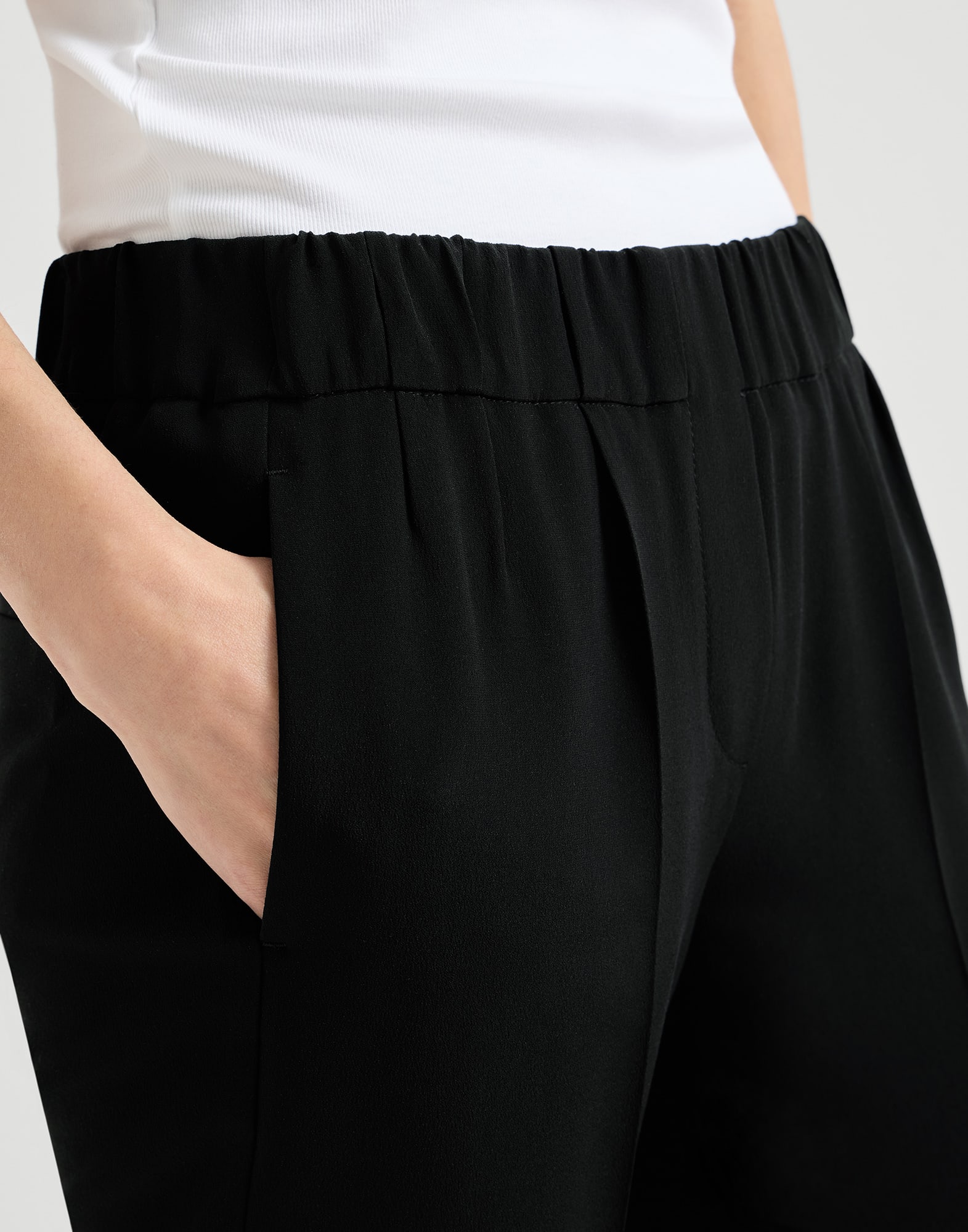 Pantalón Tailored Jogger de crepé cady de seda y acetato