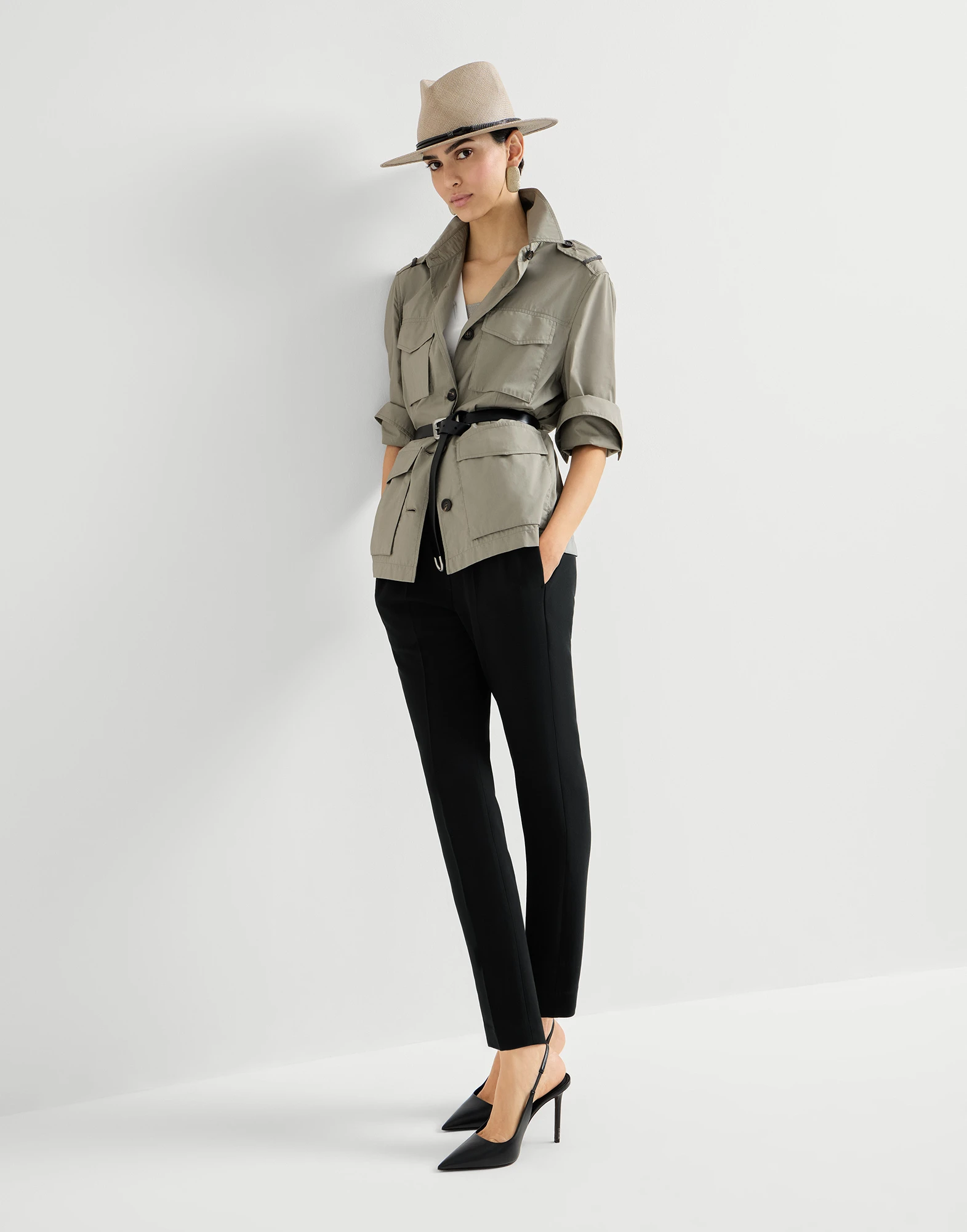 Pantalón Tailored Jogger de crepé cady de seda y acetato
