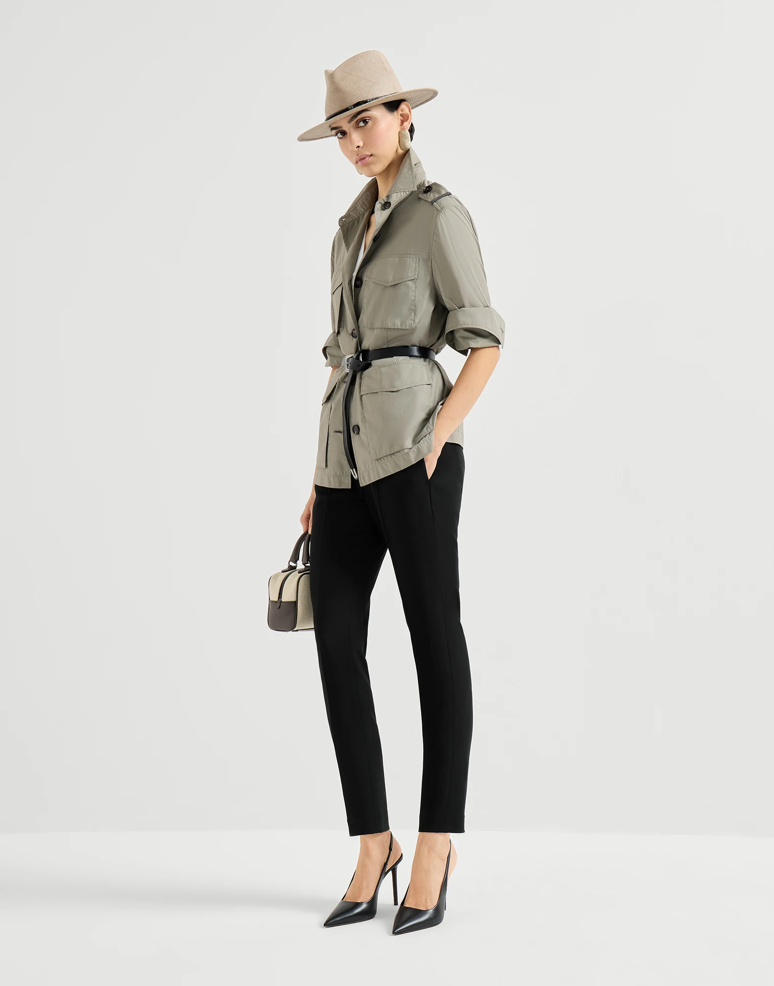 Silk and acetate crêpe cady tailored jogger trousers