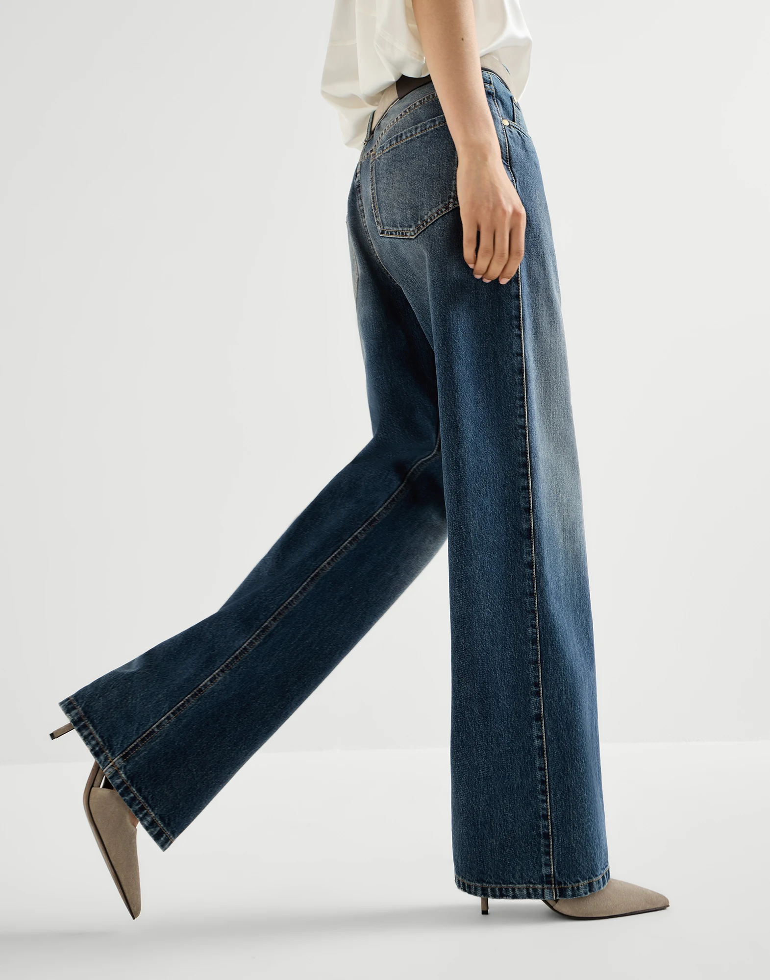 Pantalón Contemporary Loose en denim Authentic con Monile