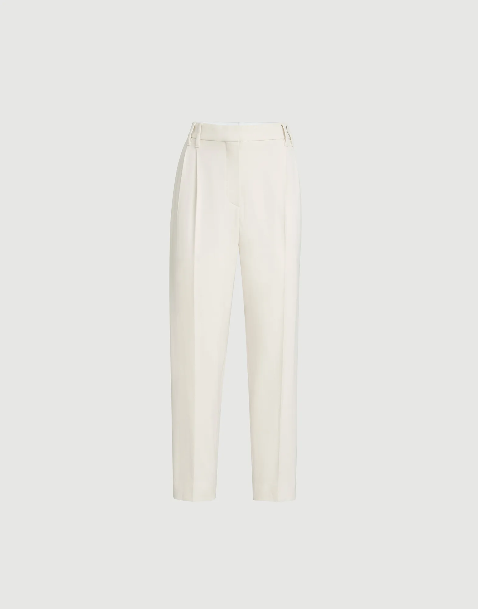 Comfort viscose couture twill slouchy trousers with monili
