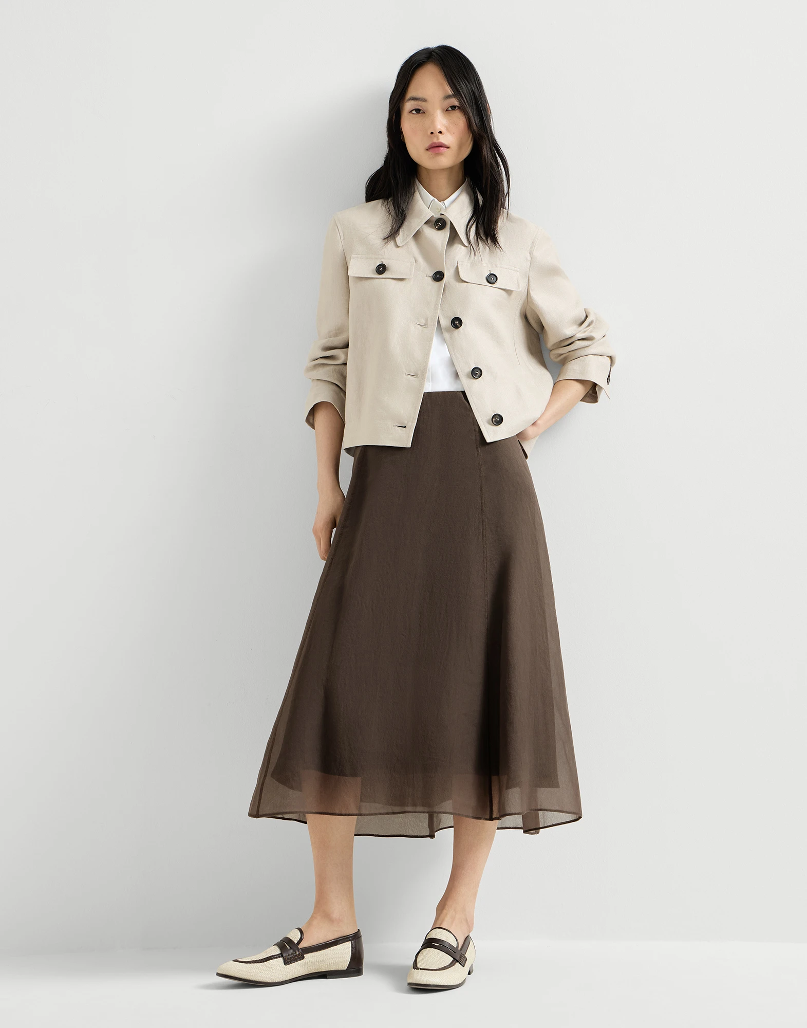Crispy silk circle skirt