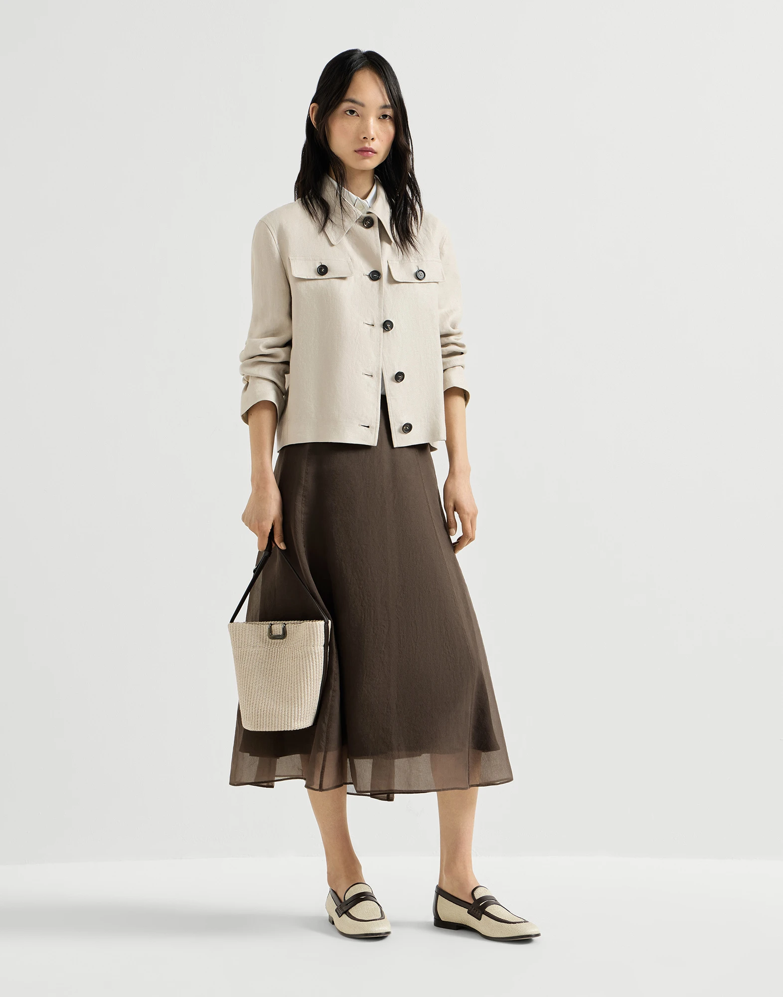 Crispy silk circle skirt