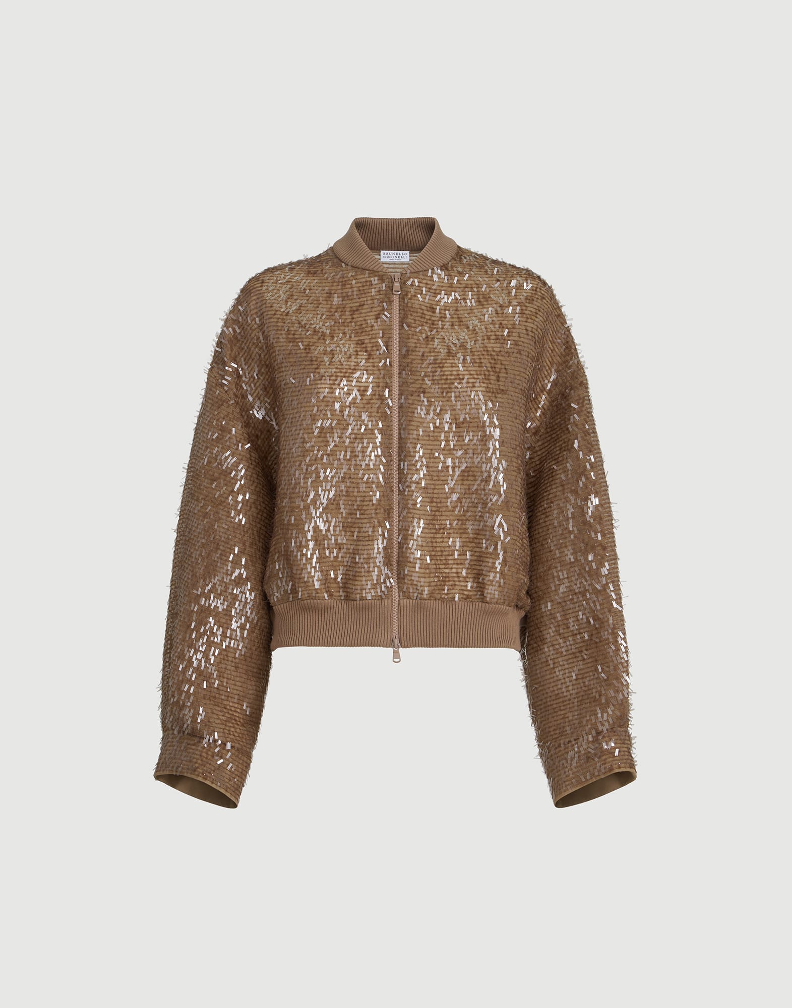 Bomber Dazzling Cascade Embroidery de seda Crispy