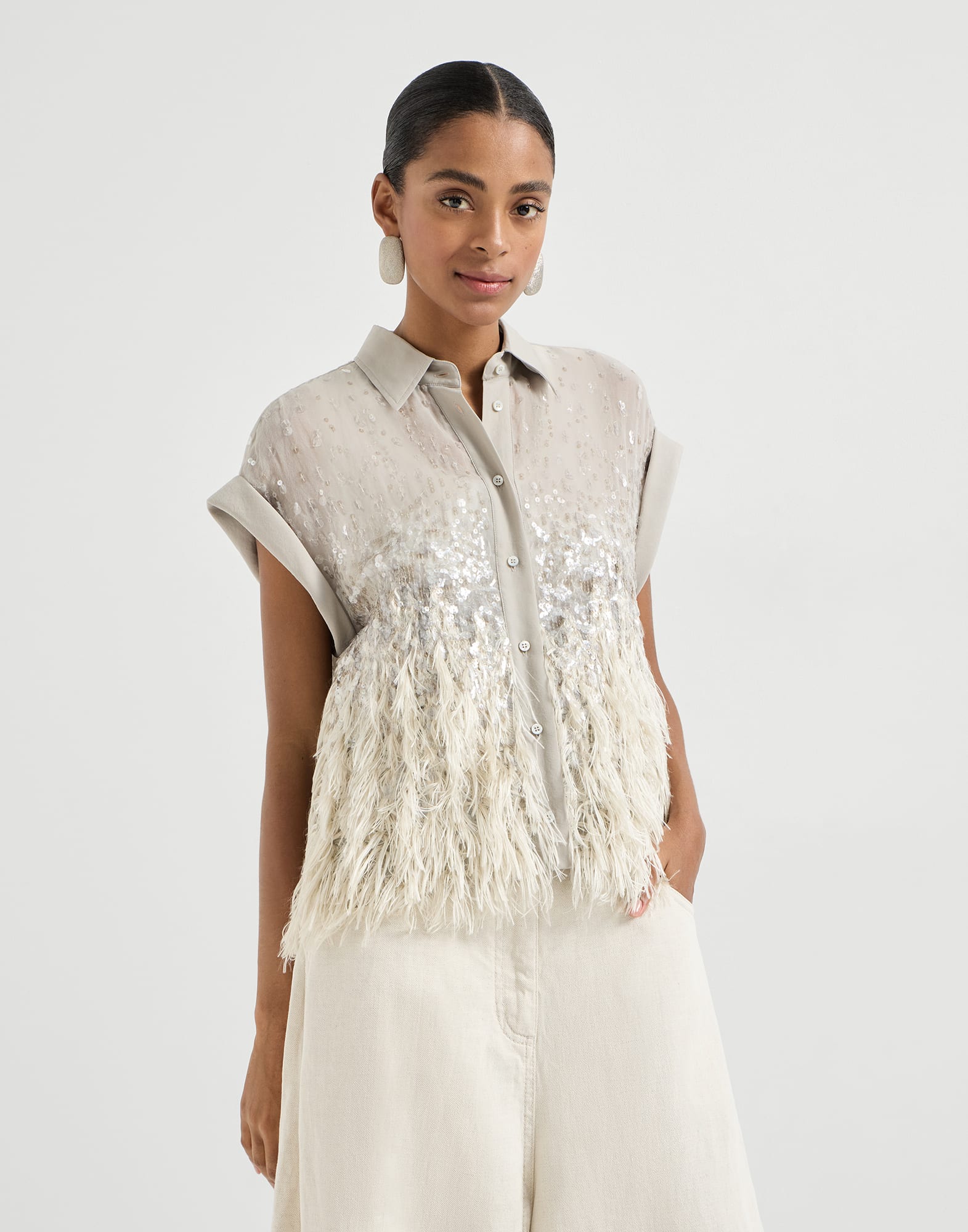 Camisa Dazzling Dégradé en fil coupé y seda Crispy