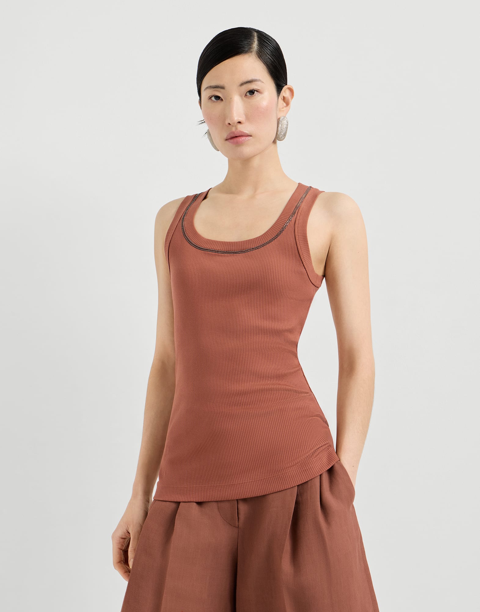 3087-stretch-cotton-ribbed-jersey-top-with-shiny-trim-1.jpg Stretch cotton ribbed jersey top with shiny trim
