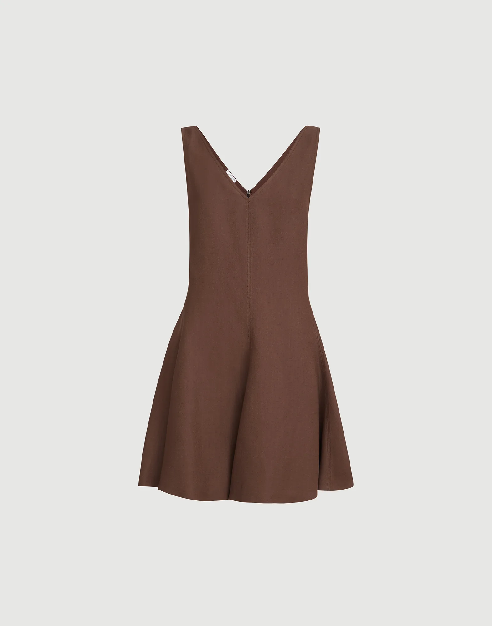Viscose and linen fluid twill mini dress