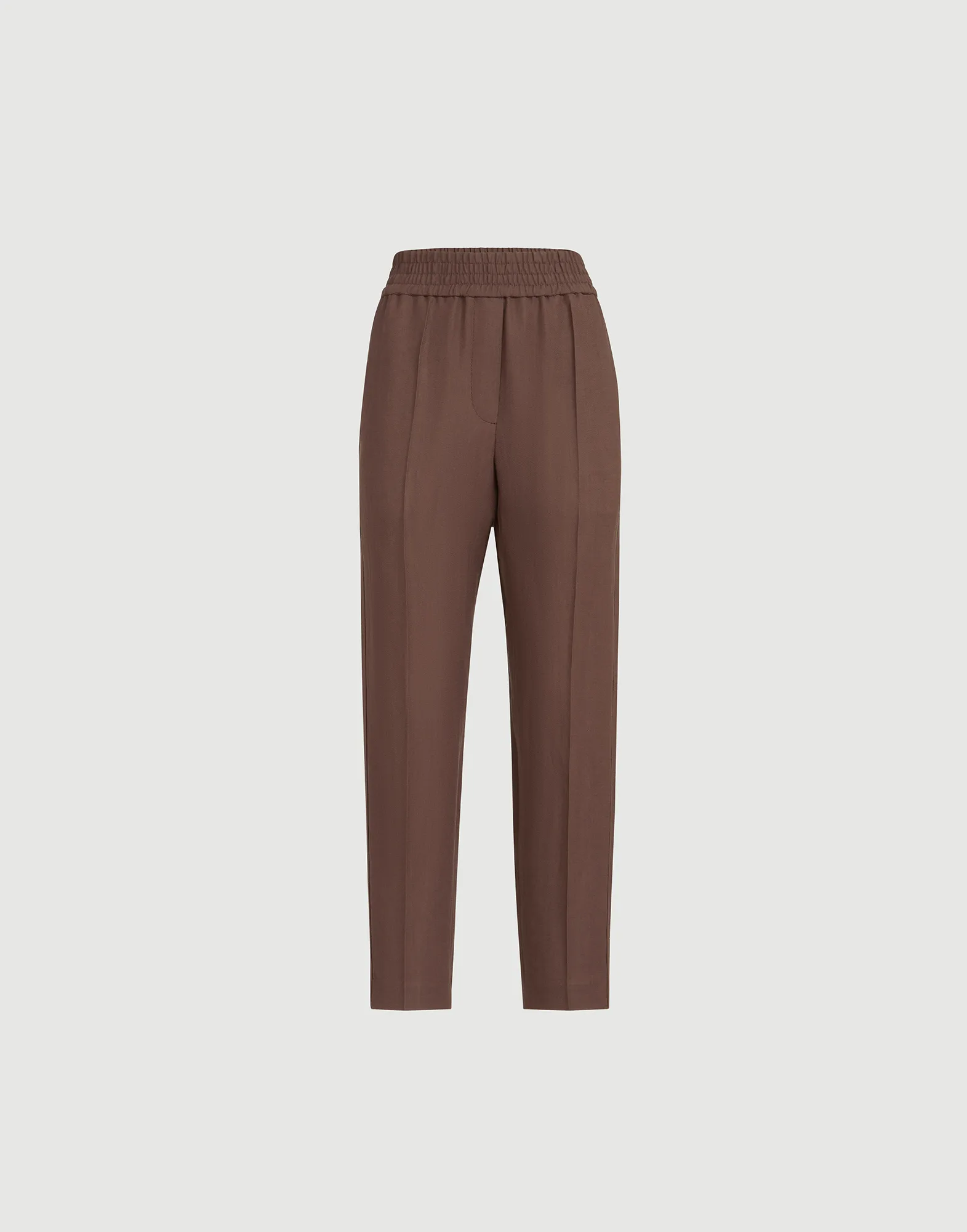 Pantalón Baggy Pull-Up de sarga Fluid de viscosa y lino