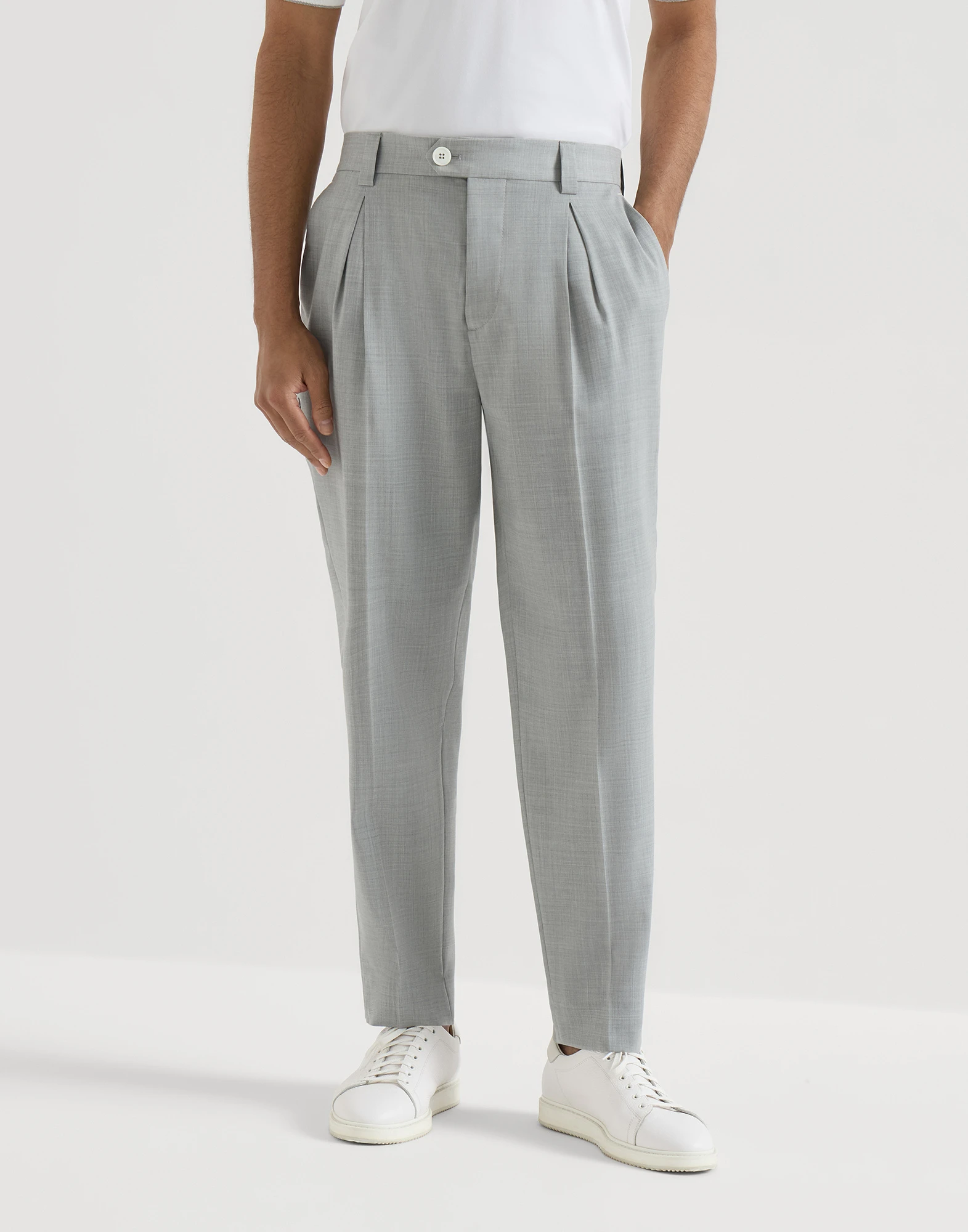 Pantalón en tela Dynamic de lana virgen con bolsillo para tees