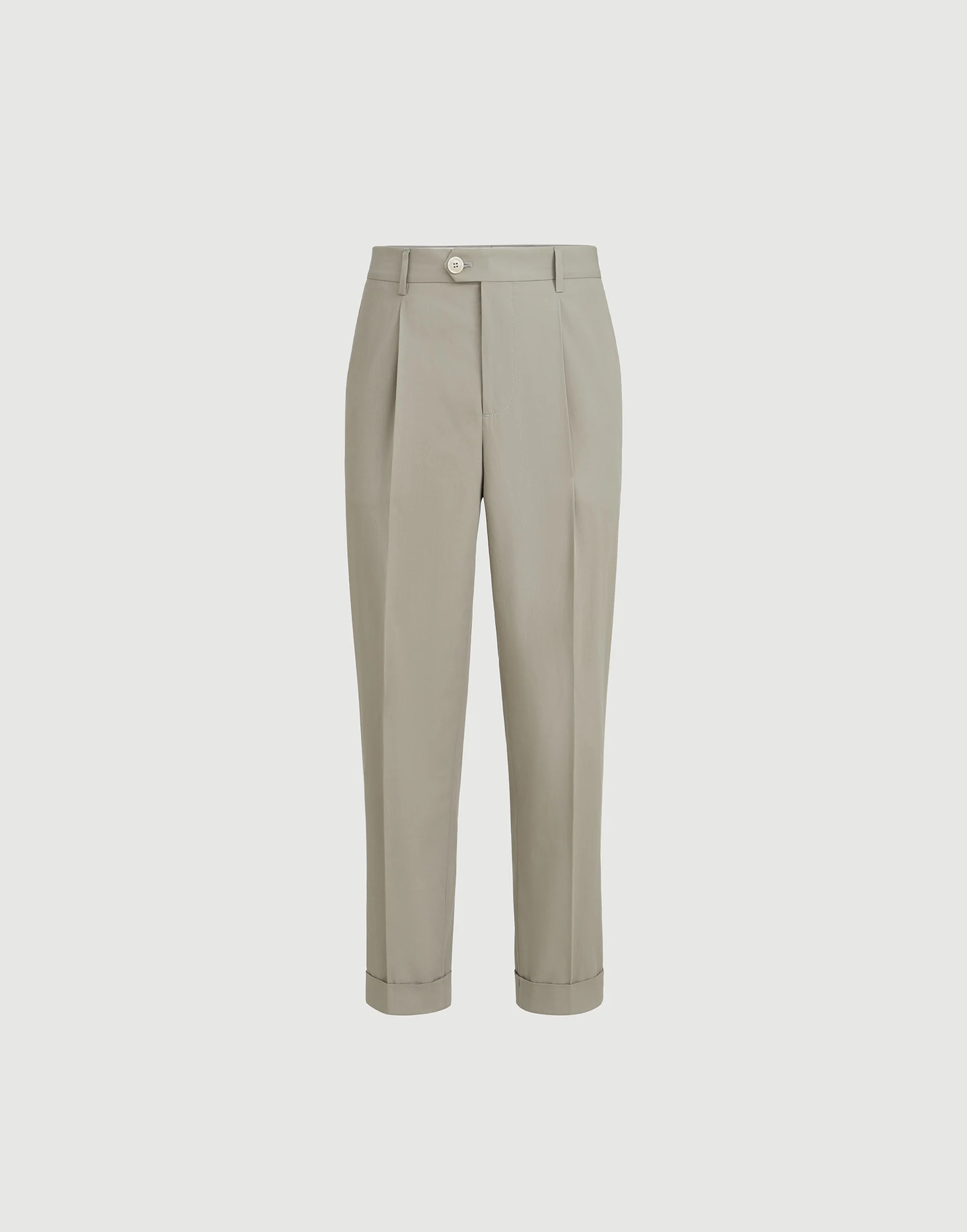 Cotton crêpe batavia trousers with pleat