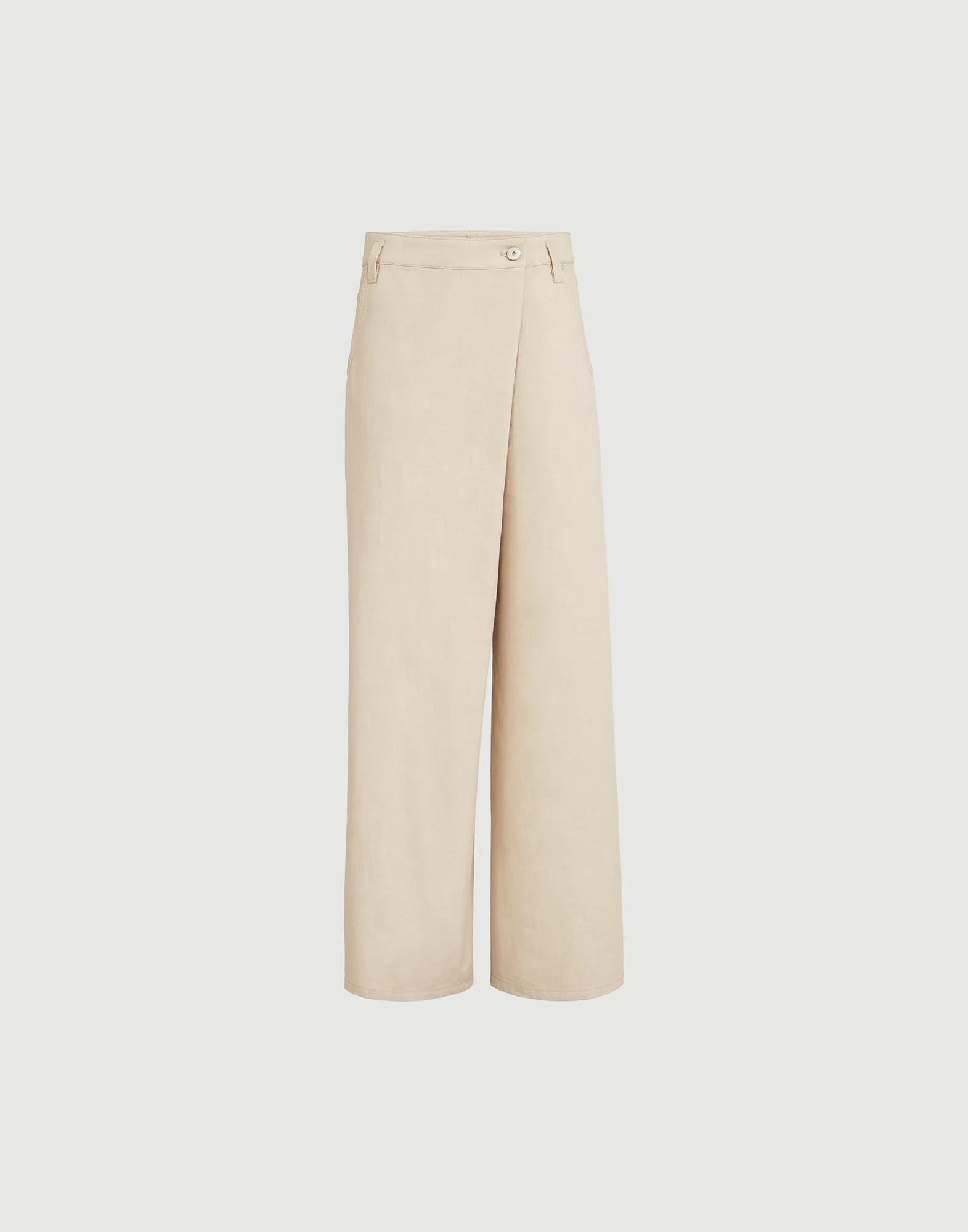 Pantalón Loose Wrap en gabardina de algodón con Monile