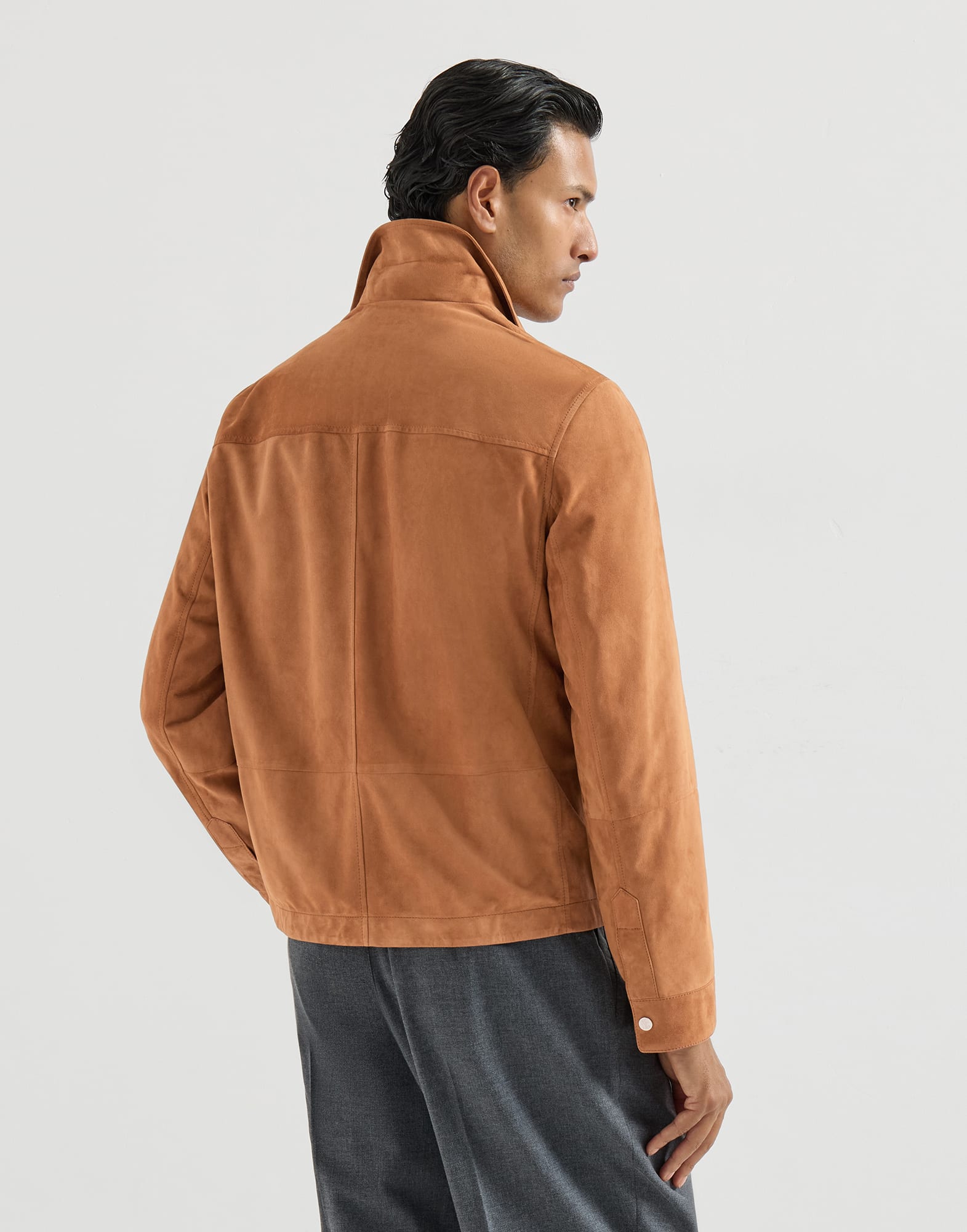 Suede outerwear jacket