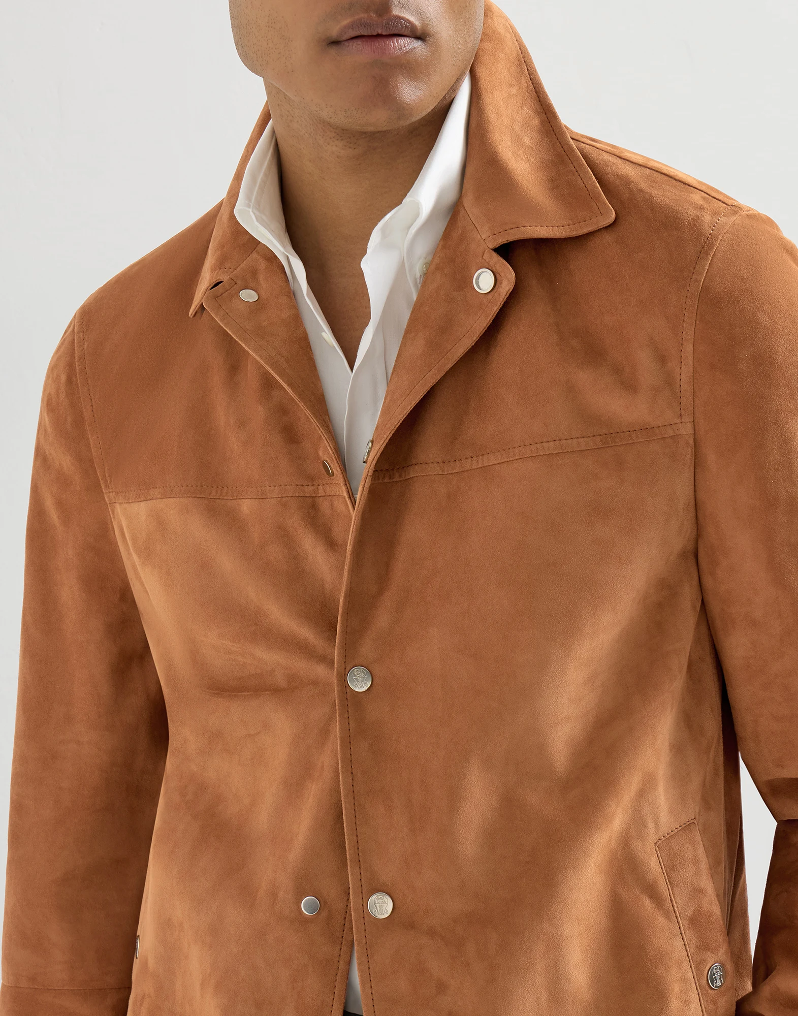 Suede outerwear jacket