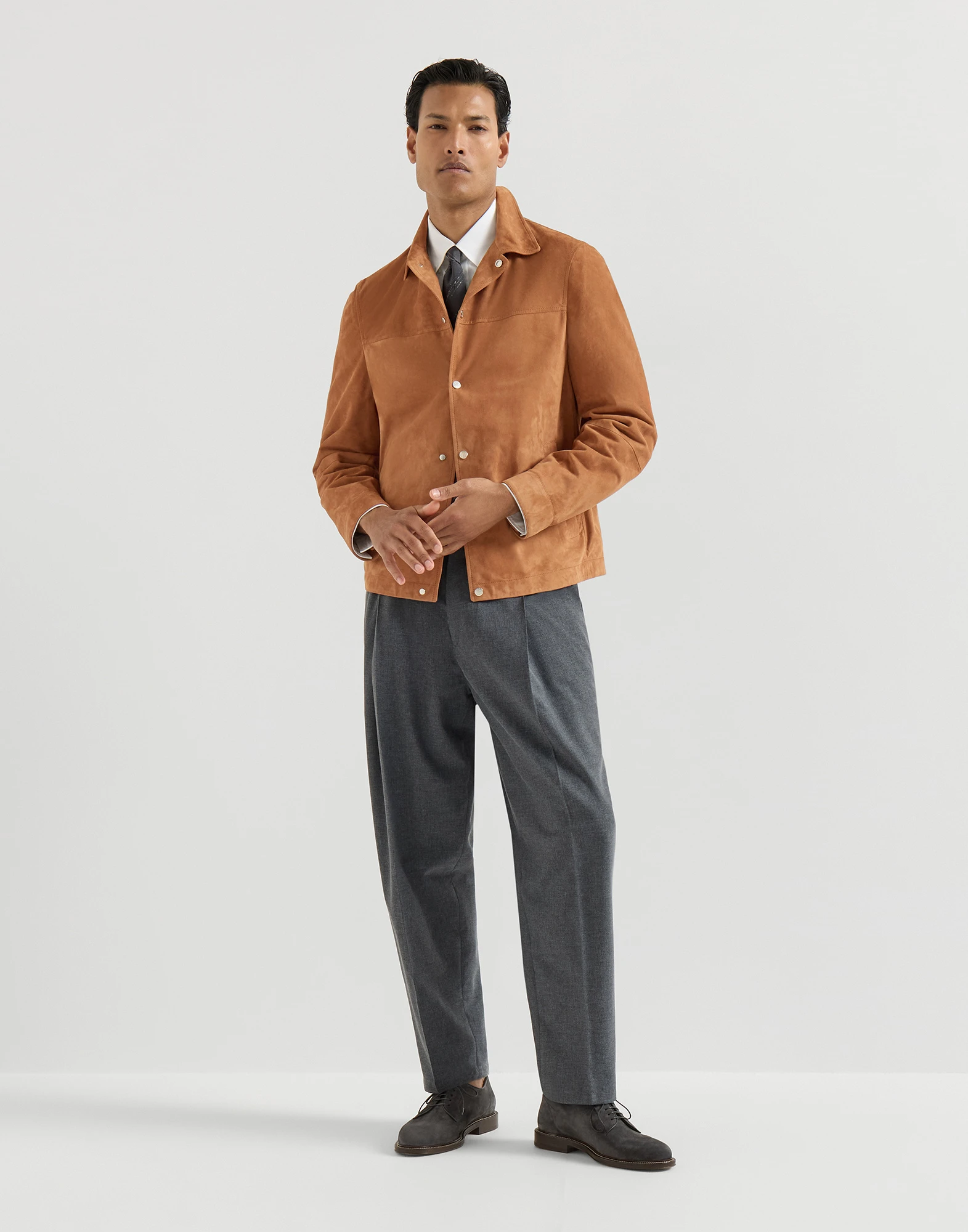 Suede outerwear jacket