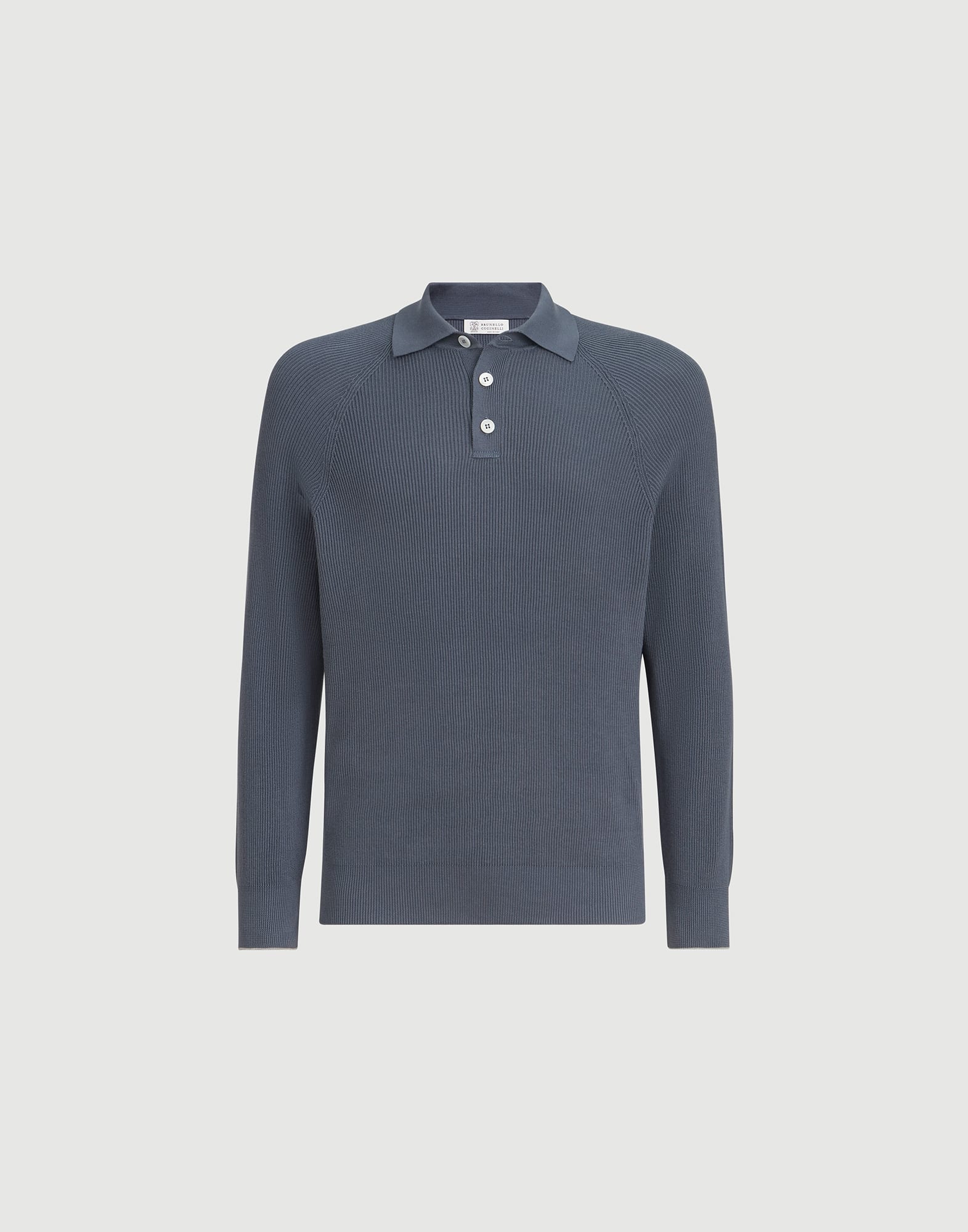 420-cotton-english-rib-knit-polo-with-long-raglan-sleeves-6.jpg Cotton English rib knit polo with long raglan sleeves