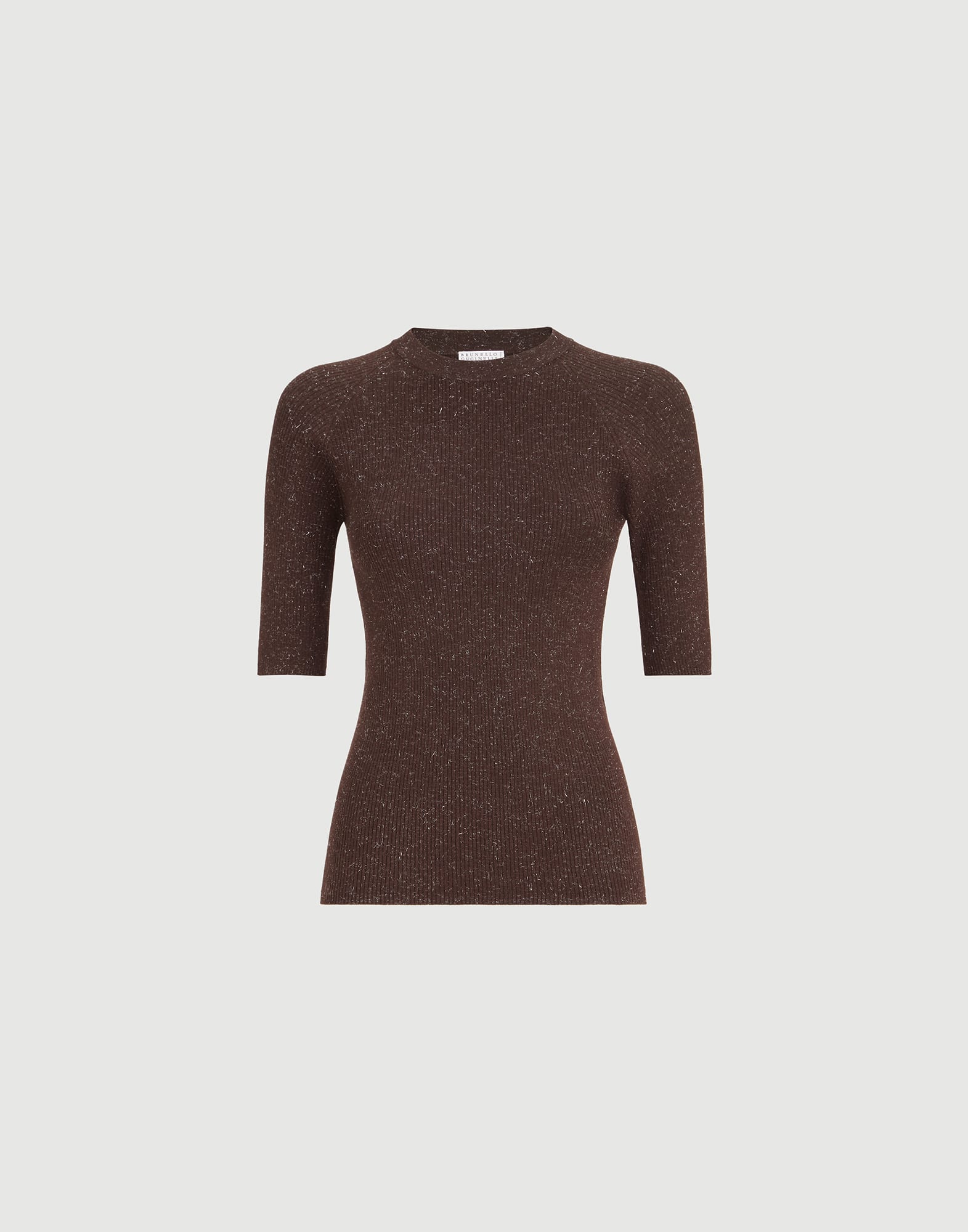 Sparkling cashmere lightweight rib knit sweater