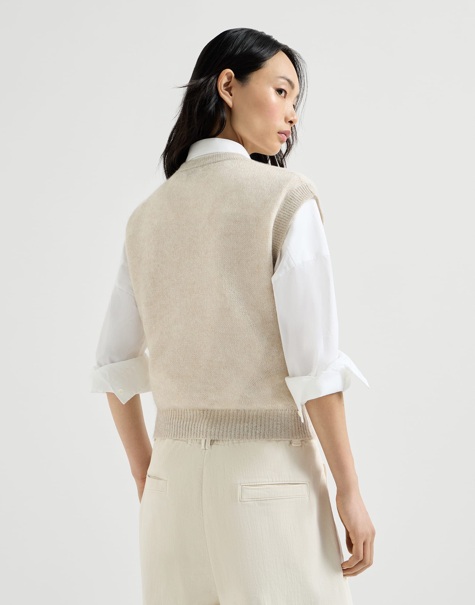 Camiseta en punto de mohair y lana Sparkling con Monile